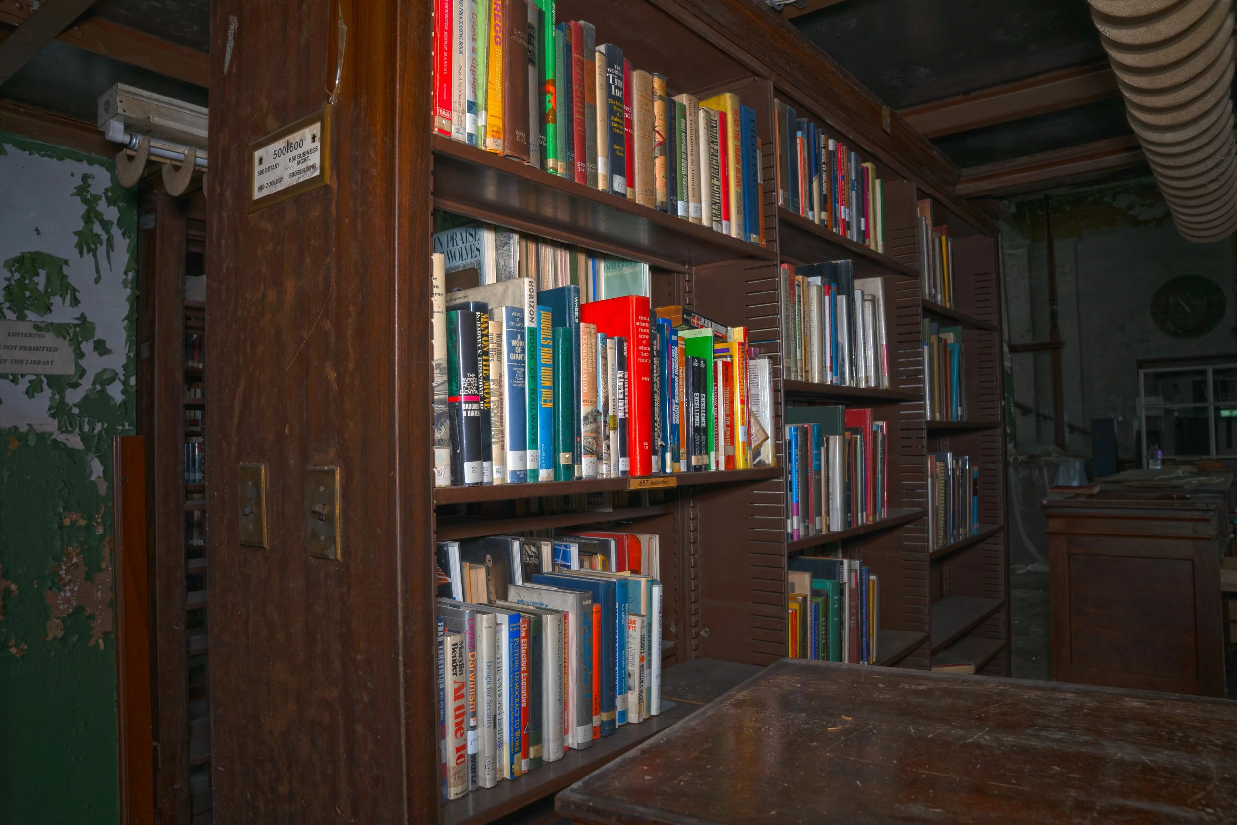 Book Storage behind main desk 