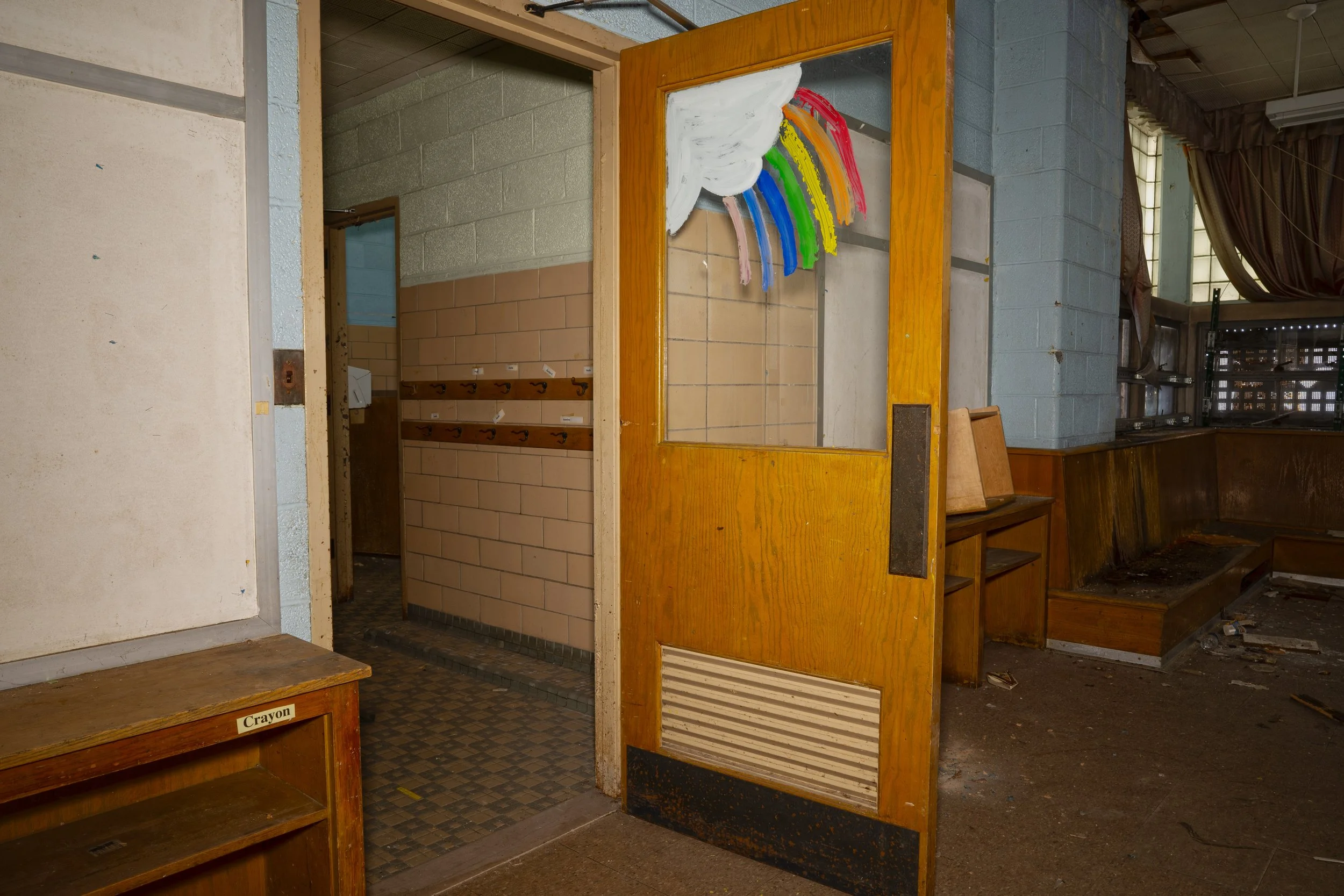 Kindergarten room shot 5 (Door leading to coat room adjacent to kindergarten room)