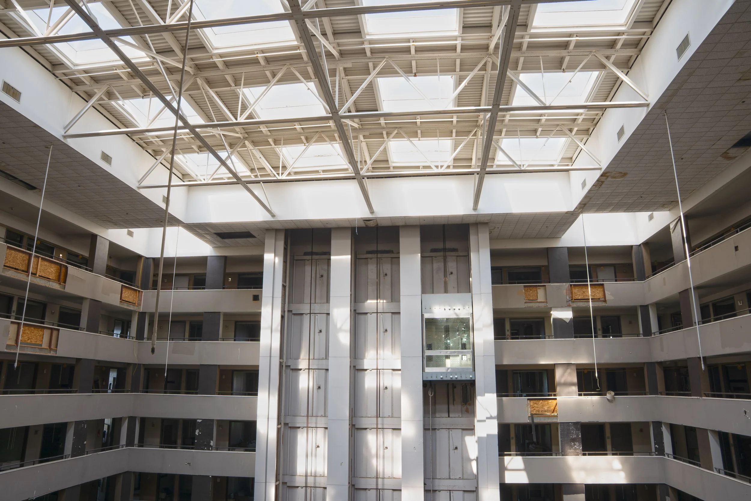 atrium with skylight as seen from 7th floor