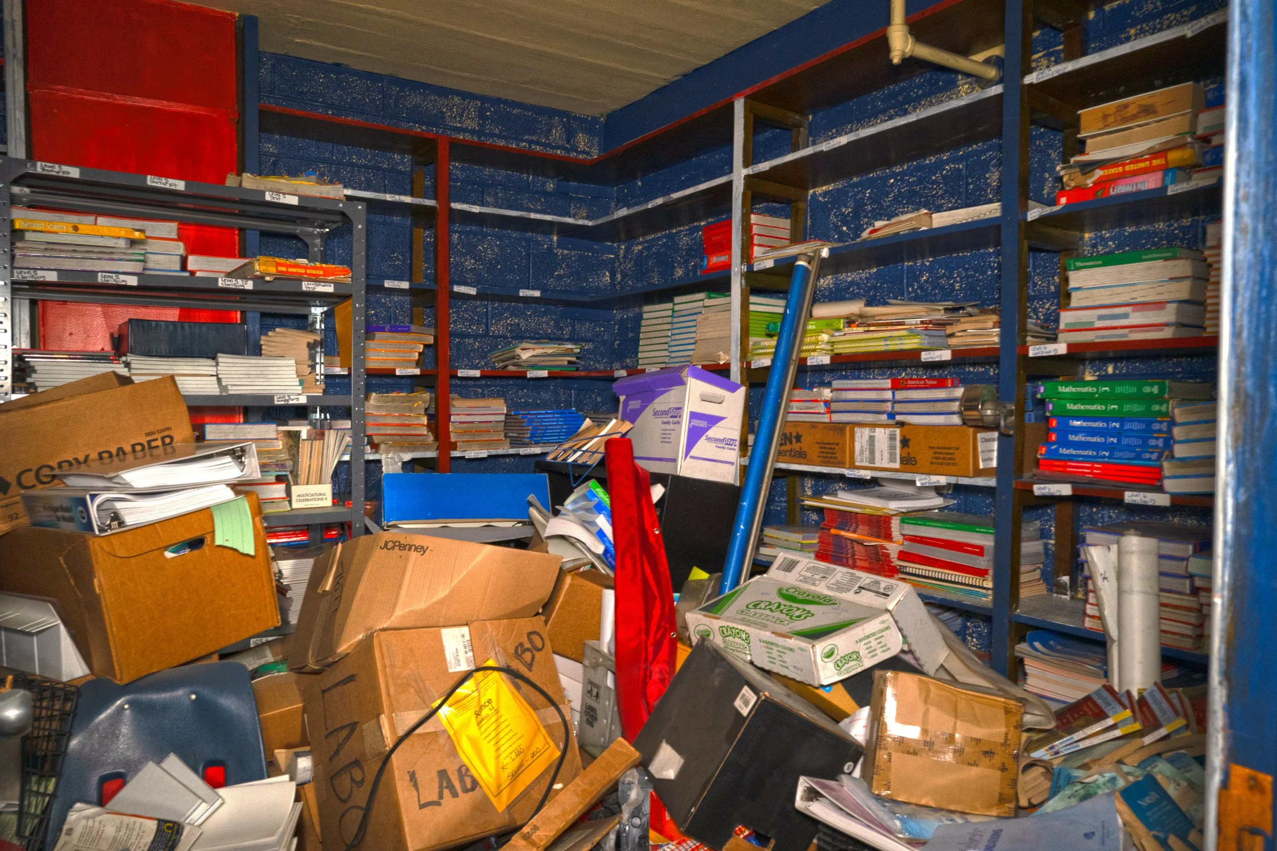 storage closet with stuff in it on the 2nd floor