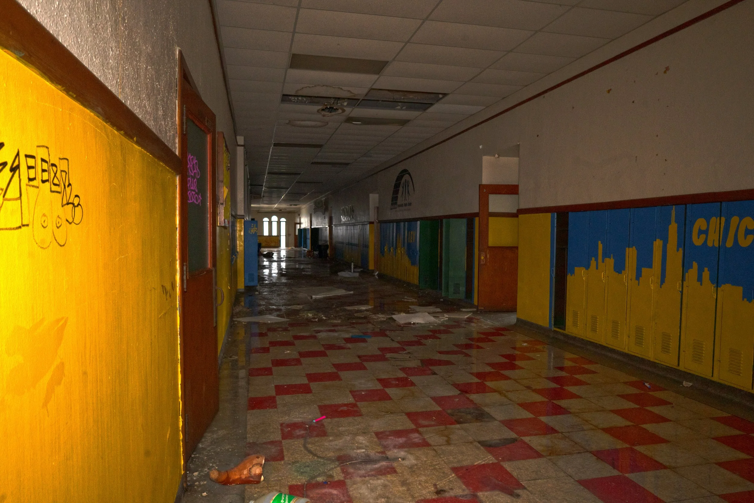 However most of the 2nd floor remains flooded with about a inch of water due to a burst pipe in the 2nd floor bathroom 