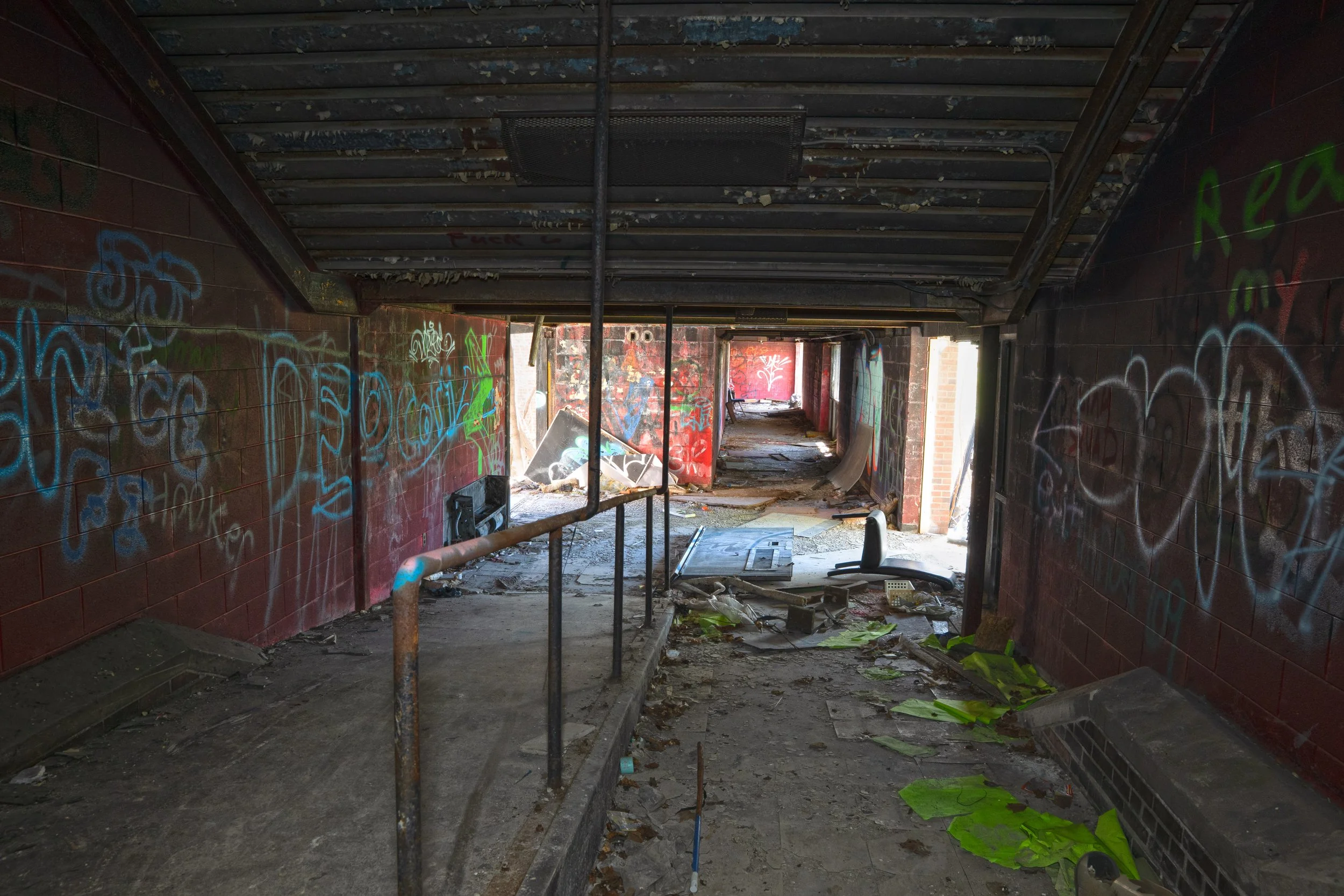 Hallway leading to Gymnasium and Field house addition 