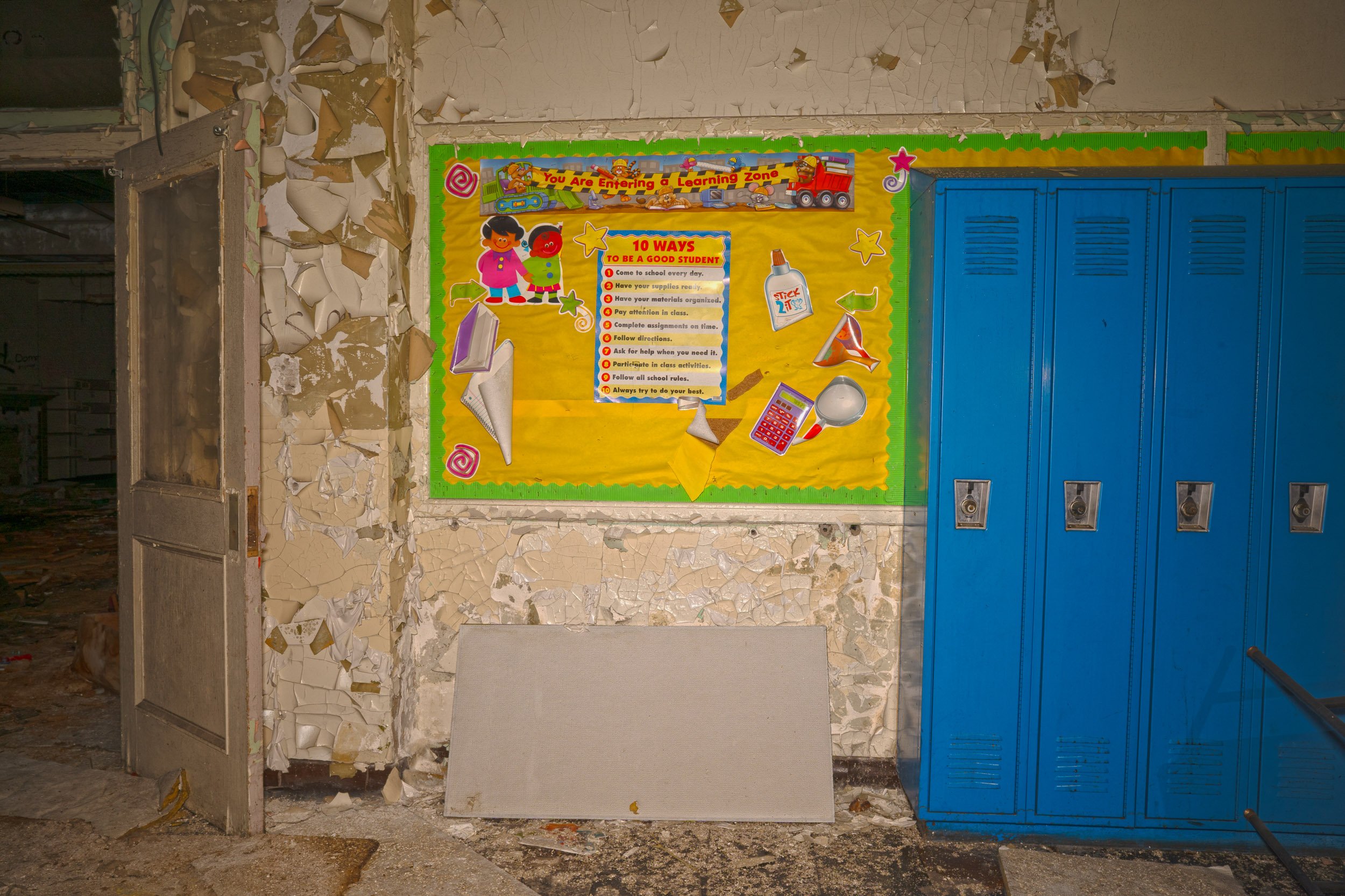 Display board outside library 