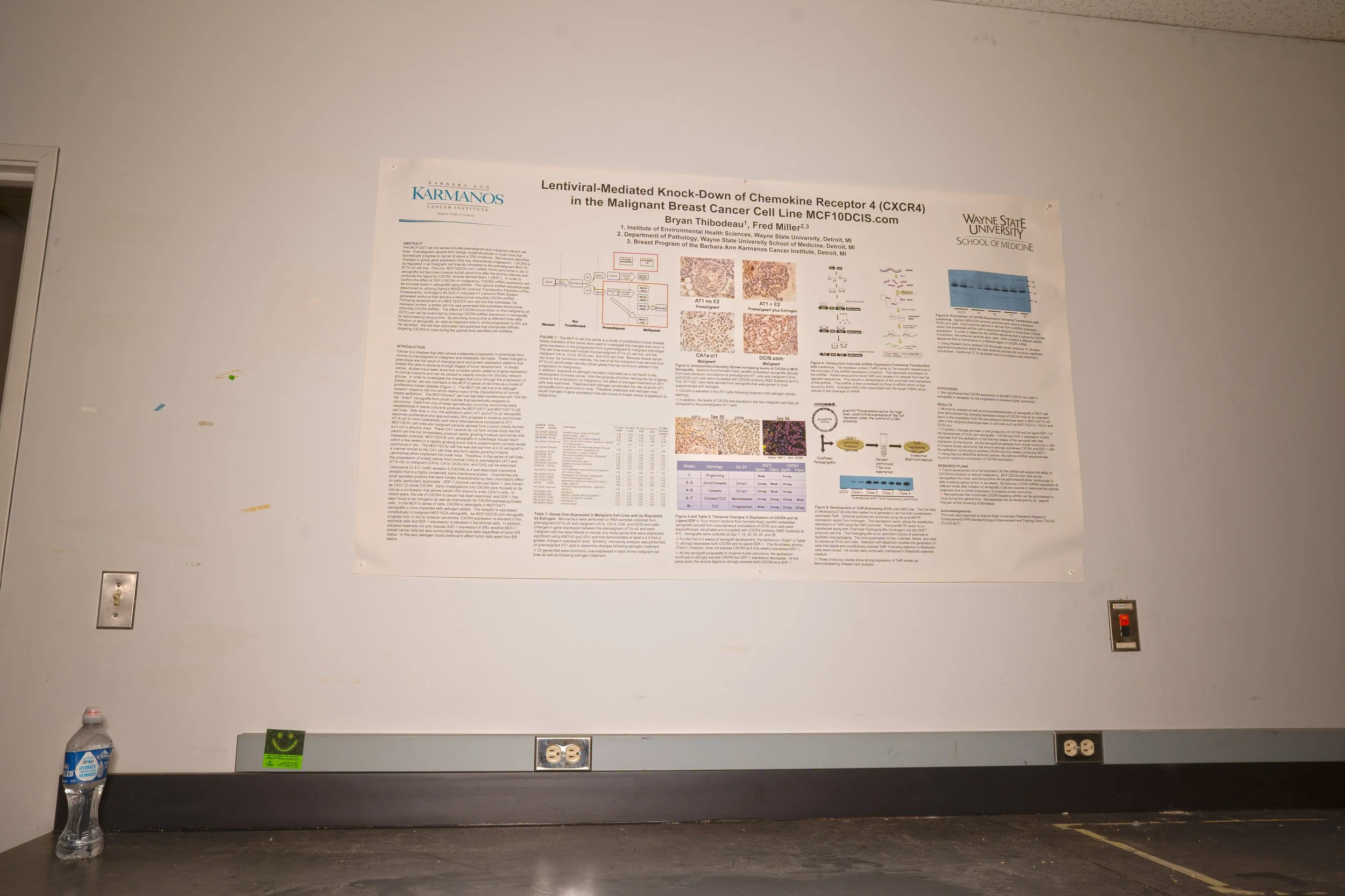 A poster in one of the labs in the basement 