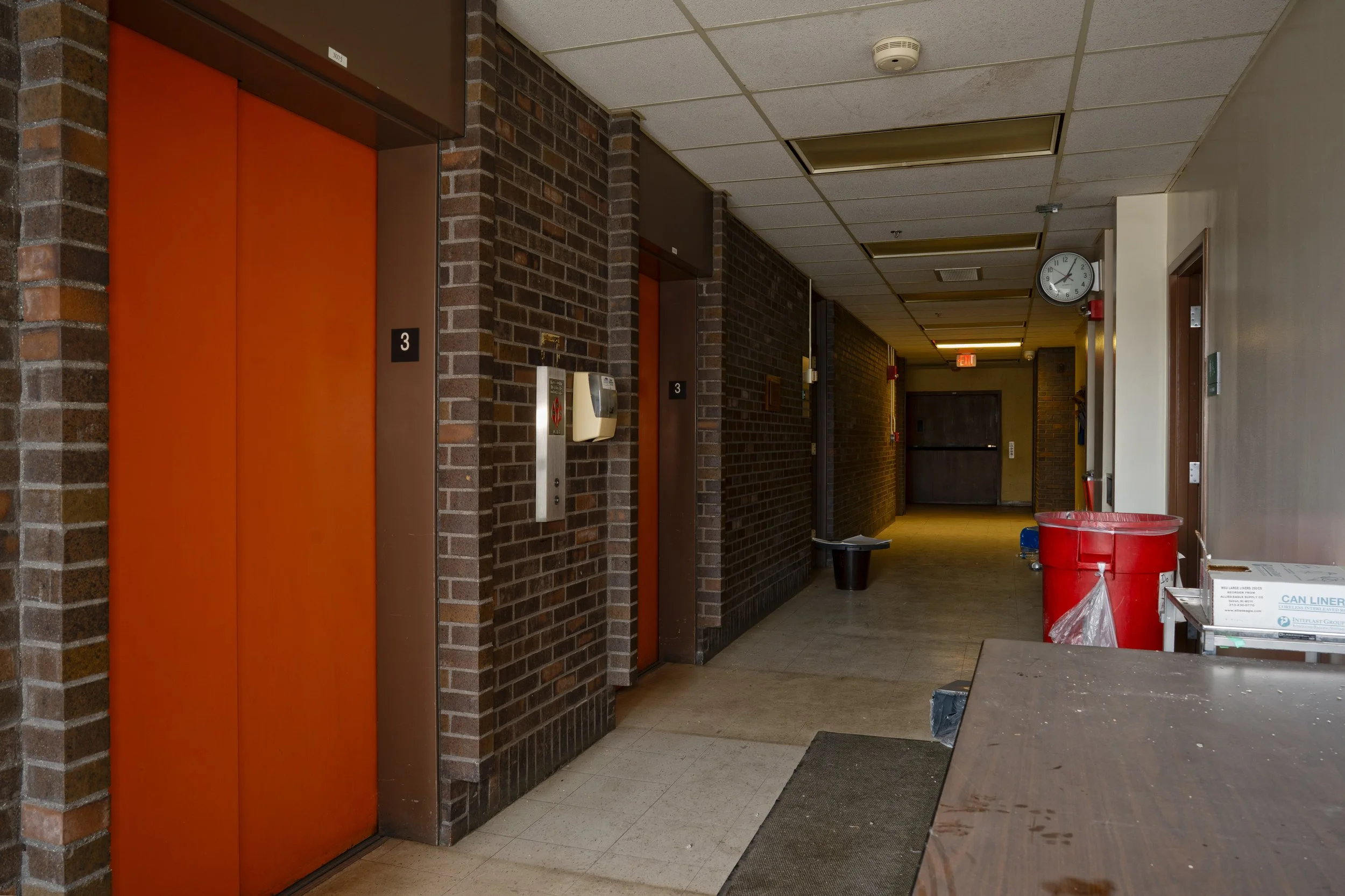 3rd floor hallway next to elevators