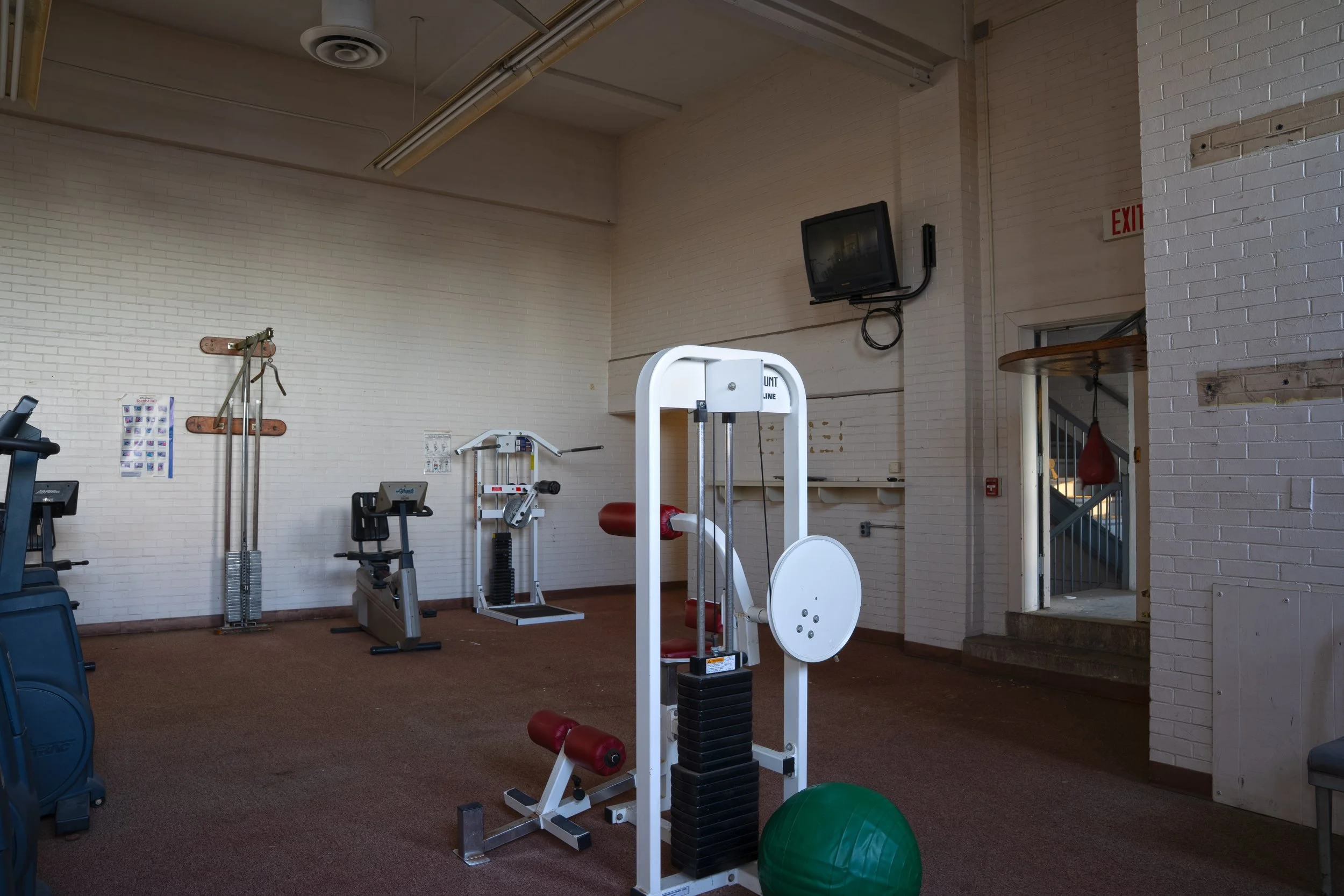weight room at the end of the gymnasium corridor on the 2nd floor shot 1