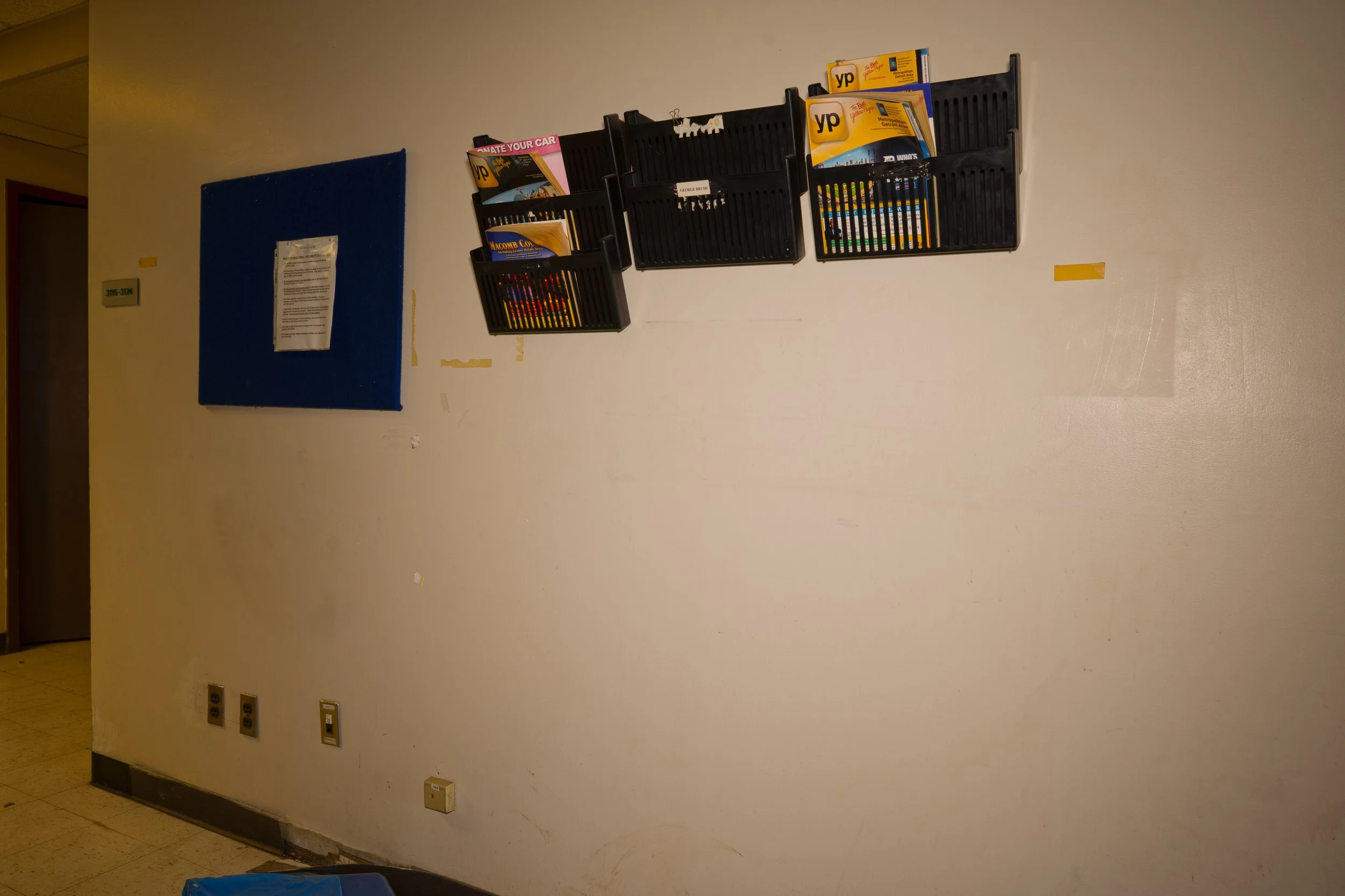 Yellowpages books left behind in the 3rd floor hallway
