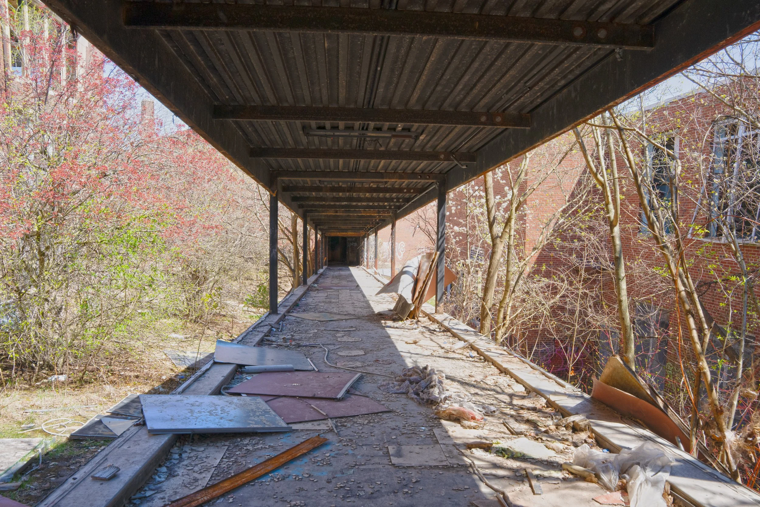 bridge connecting the 1923 building to the 1975 addition 
