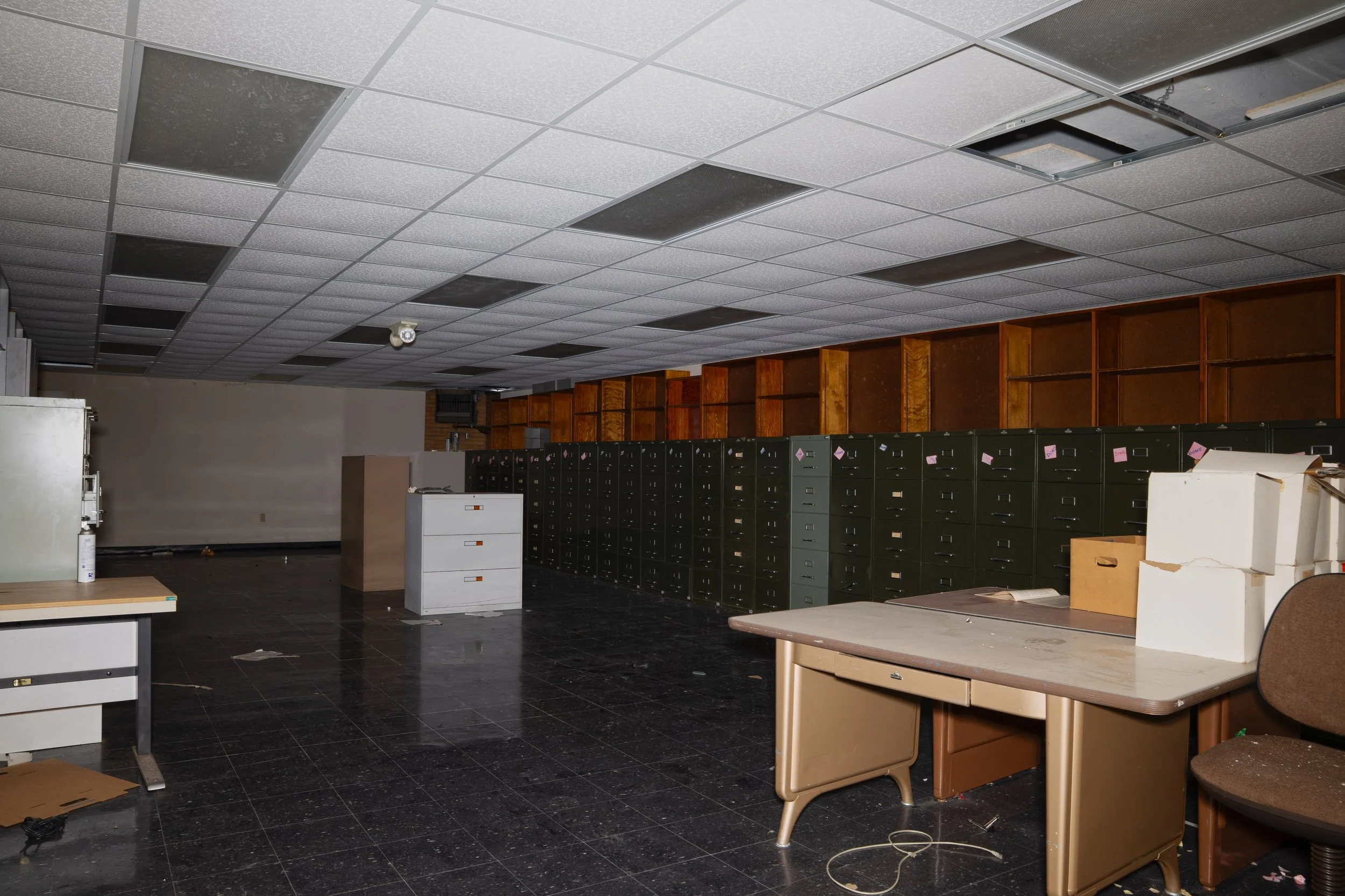 Likely a file storage room next to the gymnasium corridor on the 2nd floor  