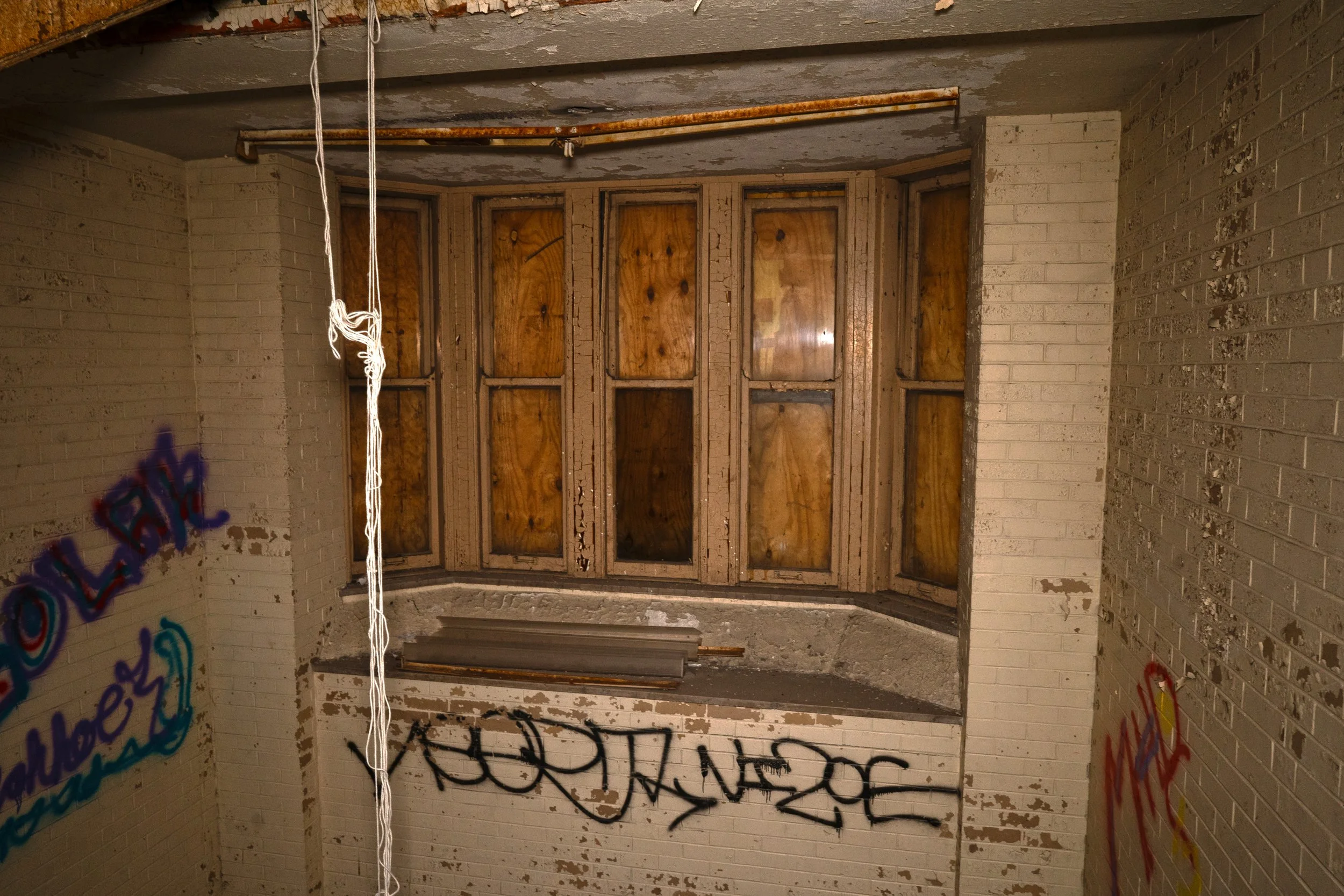 Two staircases in the orignal build host bay windows visible from the front of the school