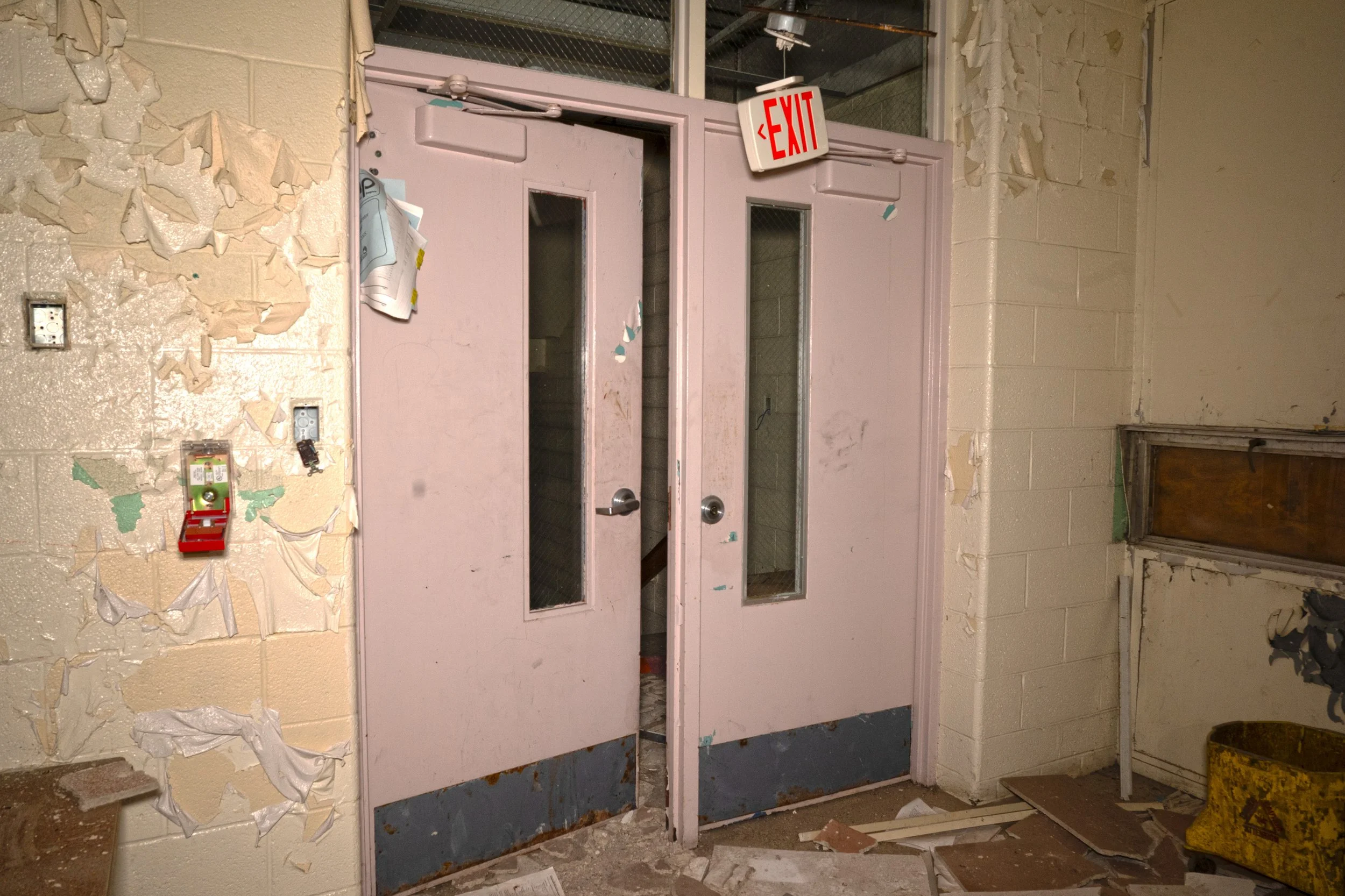 Doors leading to a staircase
