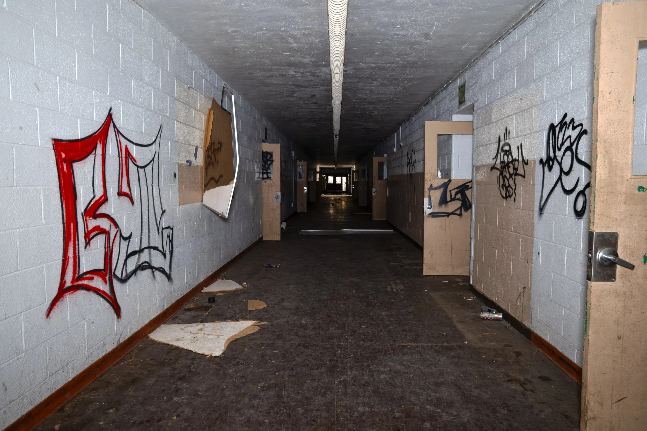 Main Hallway facing main entrance from Gym side