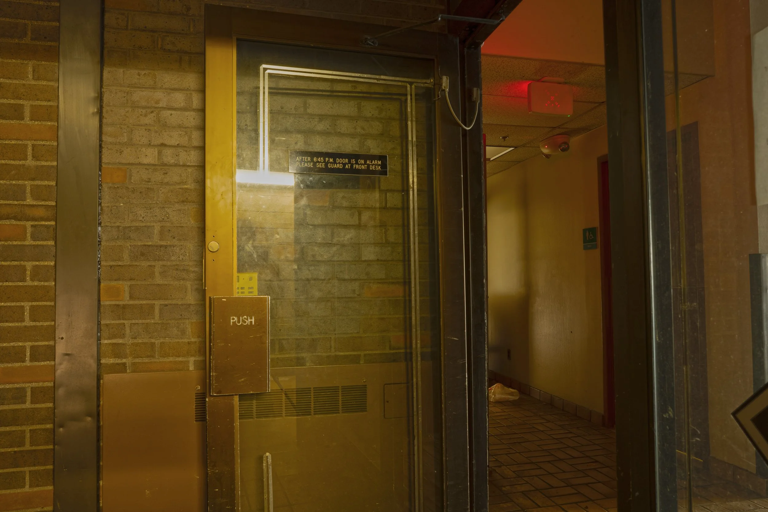 Parking garage entrance leading to 1st floor