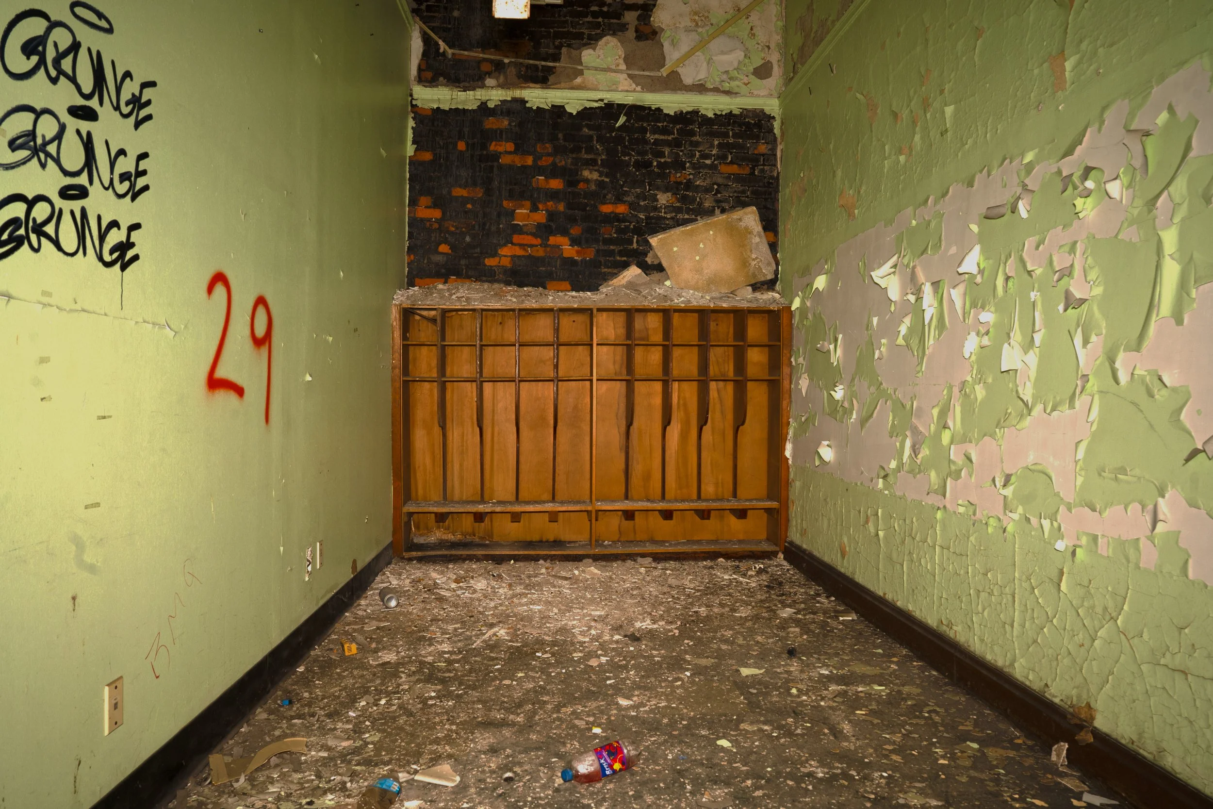 Lockers in the possible kindergarten section 