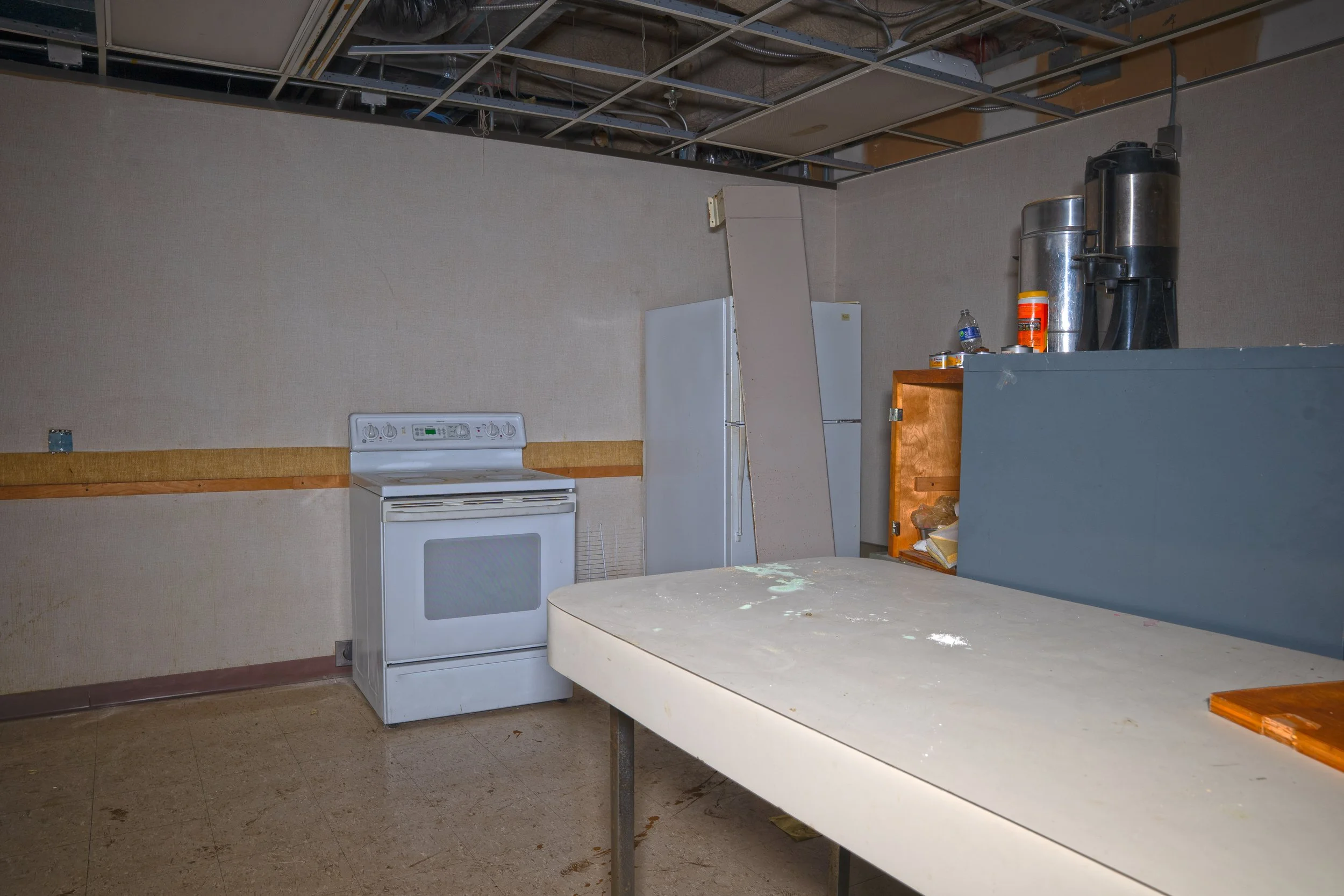 Break room on 1st floor in office corridor