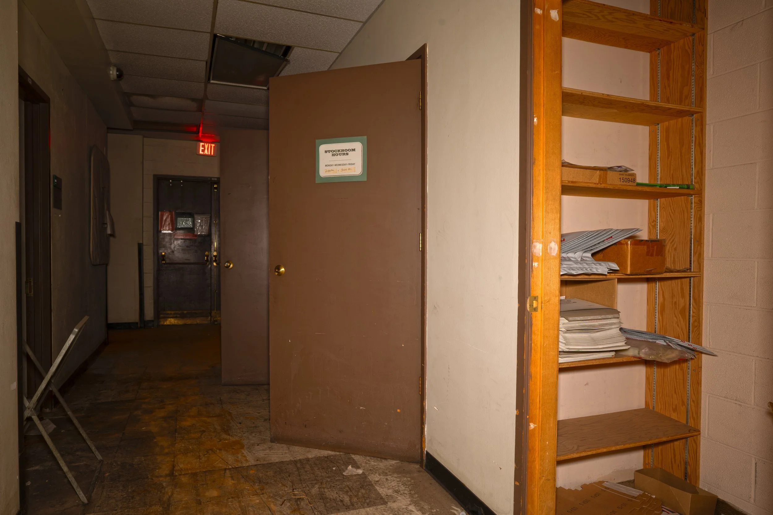 end of side hallway on 1st floor