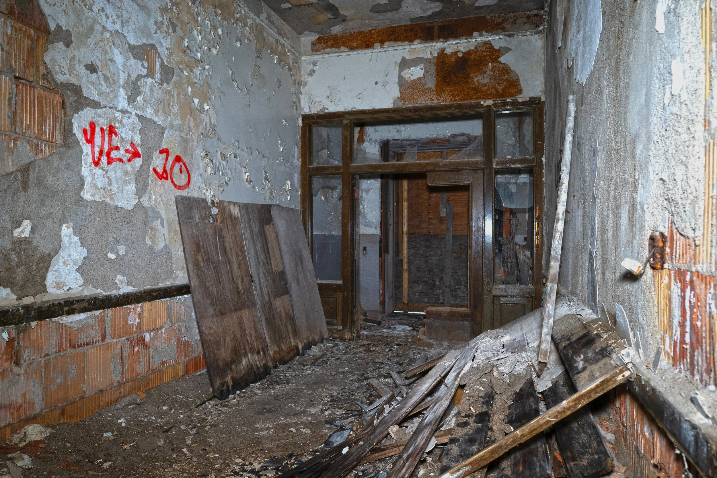 One of the entrances to the school