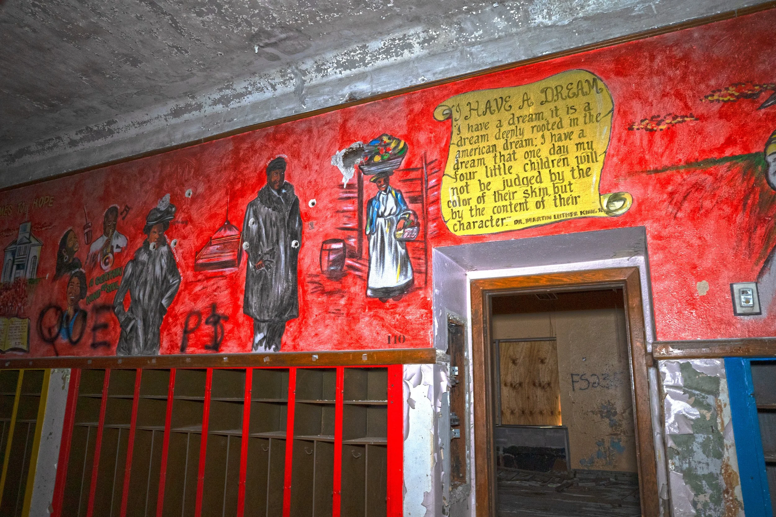 Civil Rights Mural in short hallway shot 3