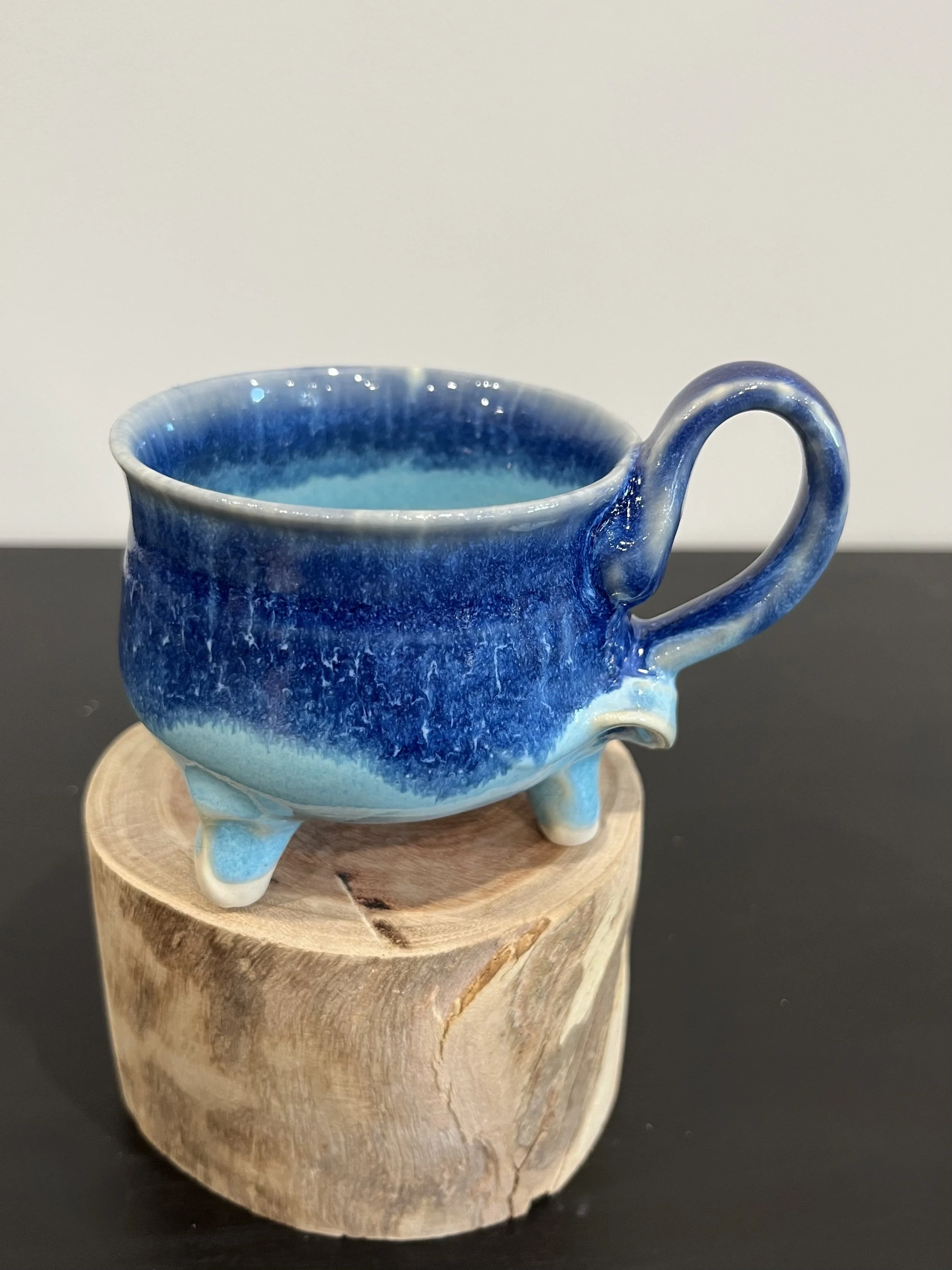 Little blue cauldron cup