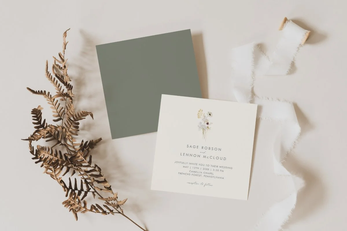 Zazzle simple whimsical wildflower ivory square invitation.jpeg