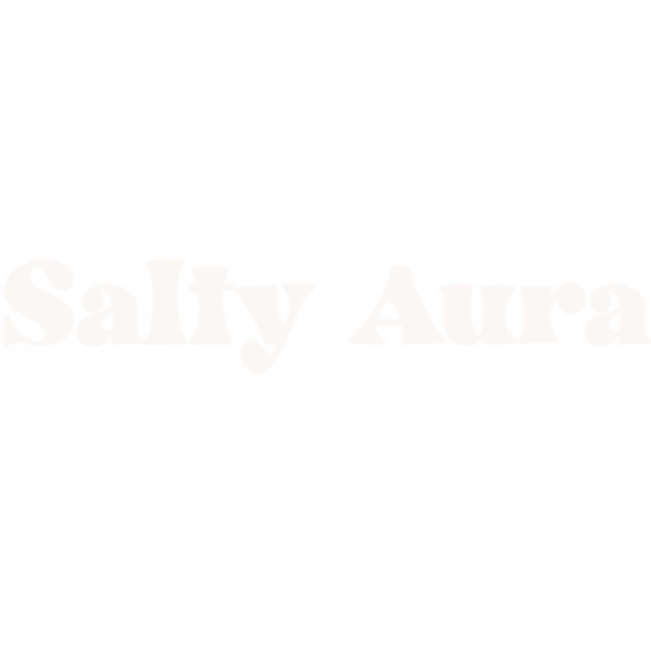 Text that says "Salty Aero" in a distressed, white font on a black background.