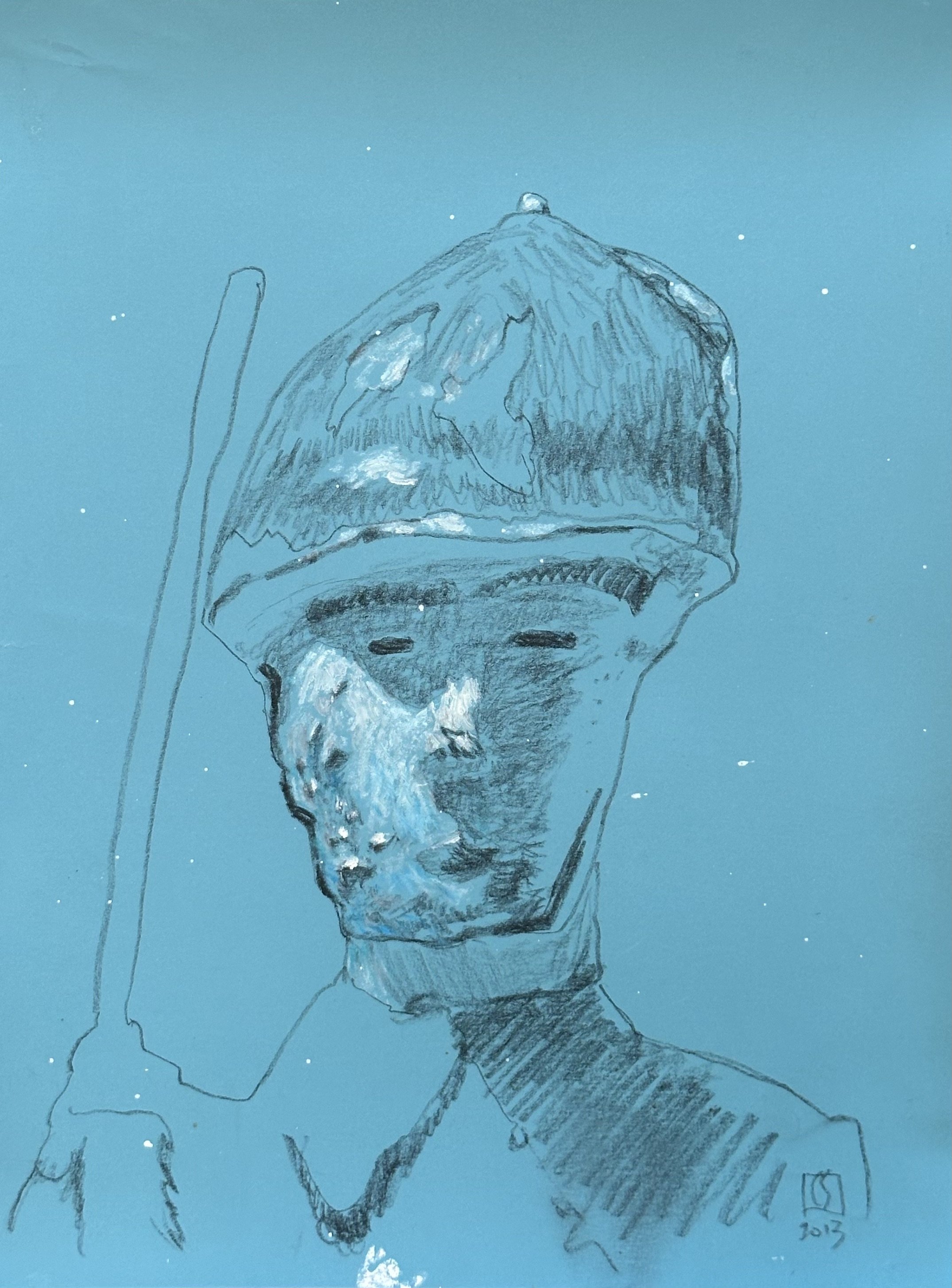 Soldier on Paper #6
(9x12 | pastel and oil stick on paper | 2013)