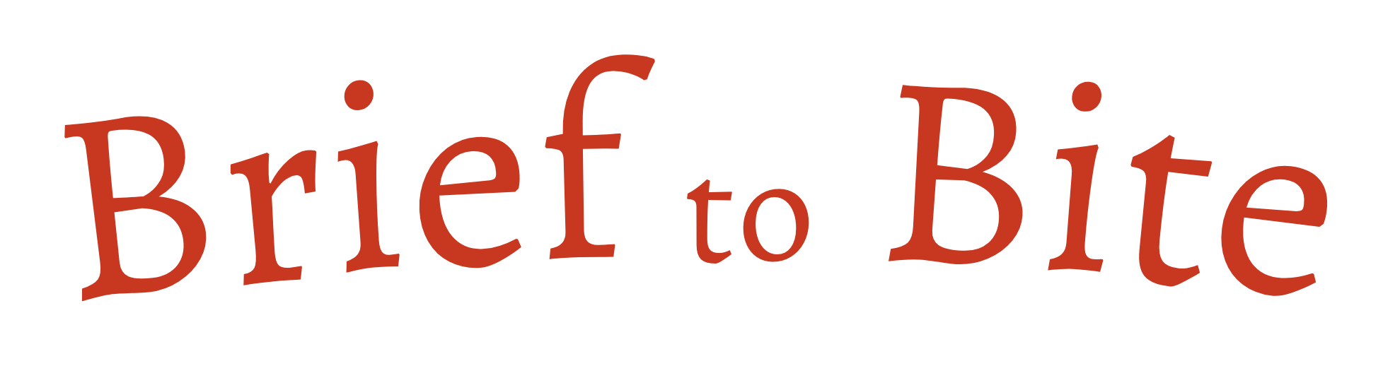 Text reading 'Brief to Bite' in stylised red font, which is a corporate catering offering.