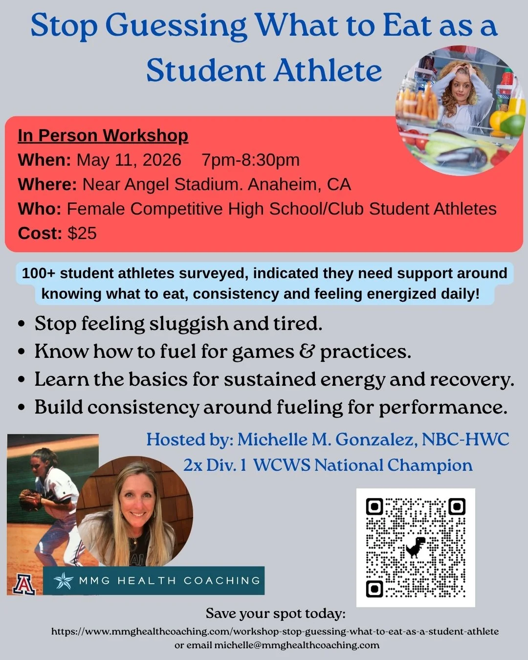 May's workshop is open for sign ups! 

Do you know a competitive female high school or club sport athlete? If so, this workshop is for them.

I'm here to support female student athletes ready to dial in the little things. We call them little things b