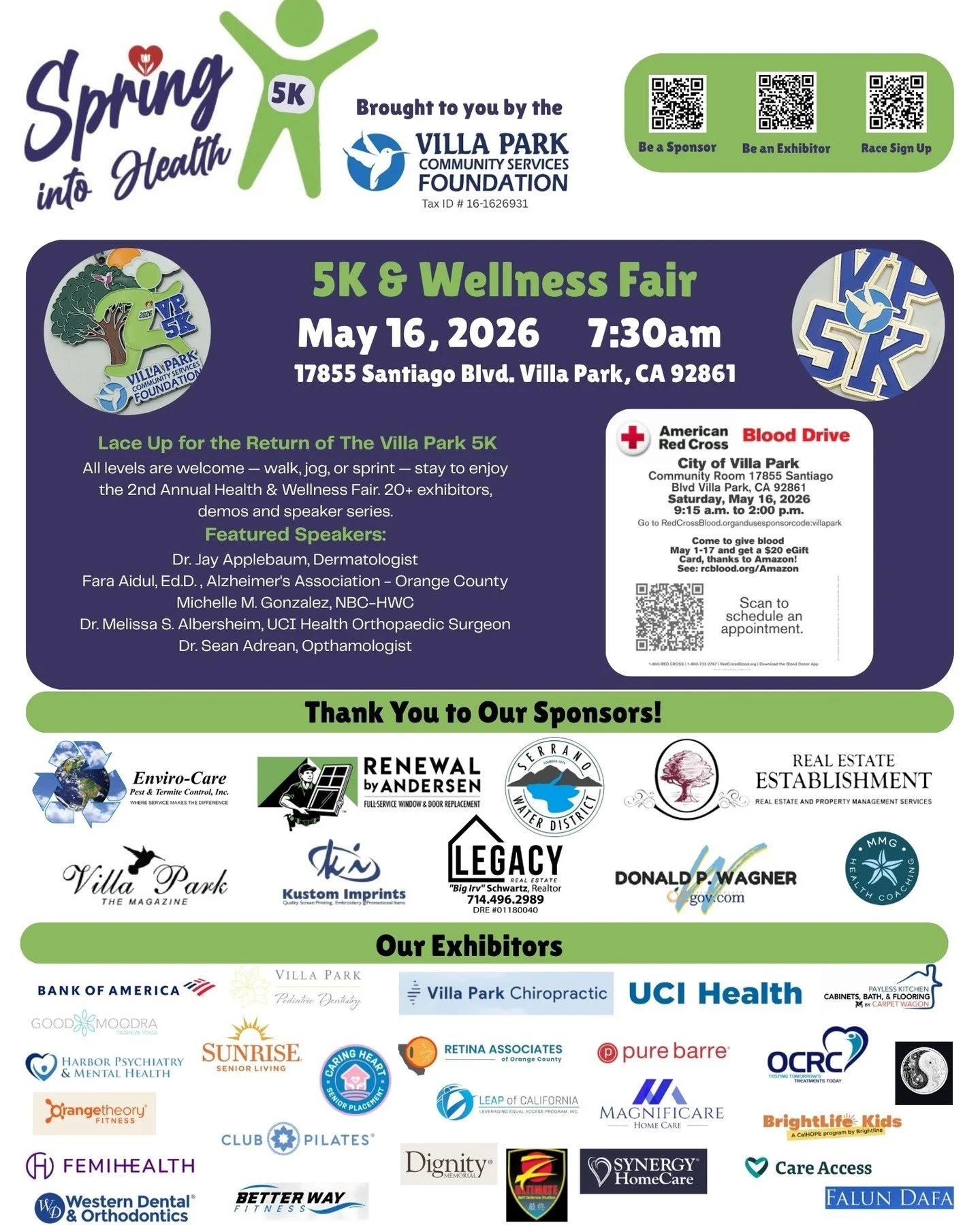 ✨ Join Us for the Villa Park 5K &amp; Health &amp; Wellness Fair! ✨

Mark your calendar for Saturday, May 16, 2026 🏃&zwj;♀️🌿

Start your morning with a scenic 5K through the beautiful &ldquo;Hidden Jewel&rdquo; of Villa Park, then stay and explore 