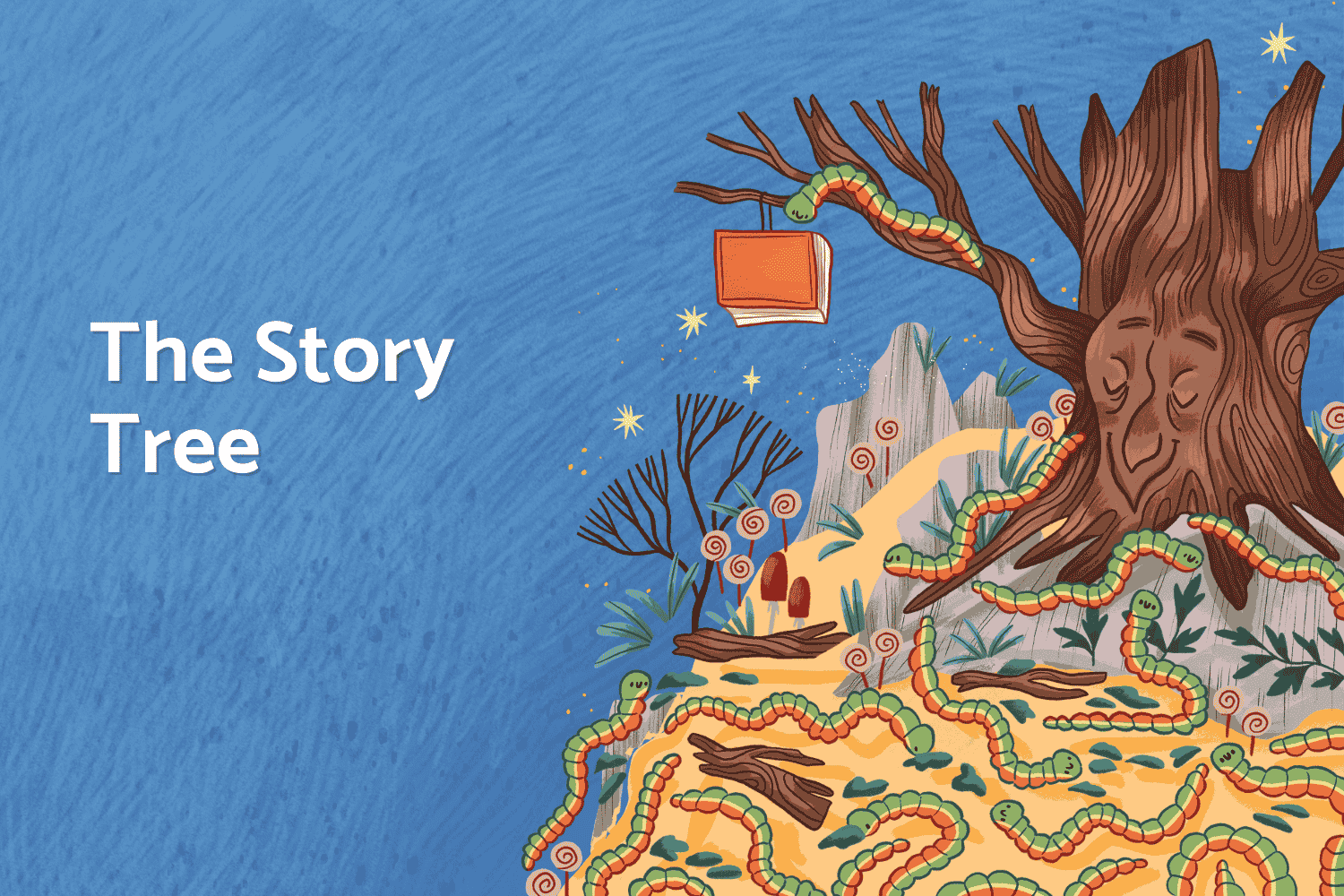 Trees. Books. Characters.