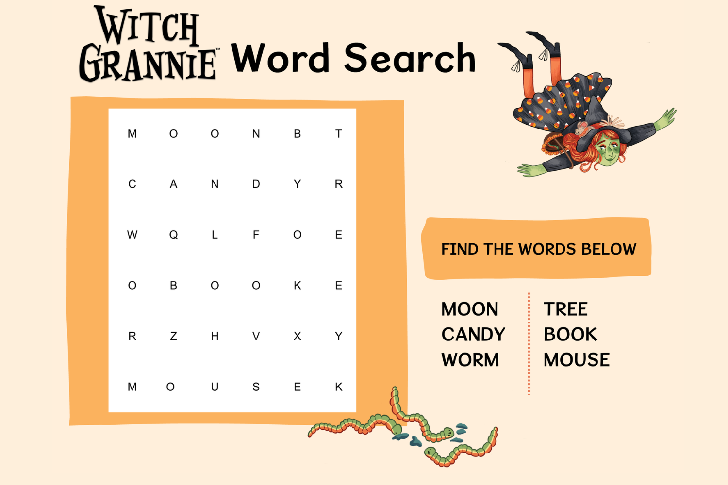 Witch Grannie Word Search 