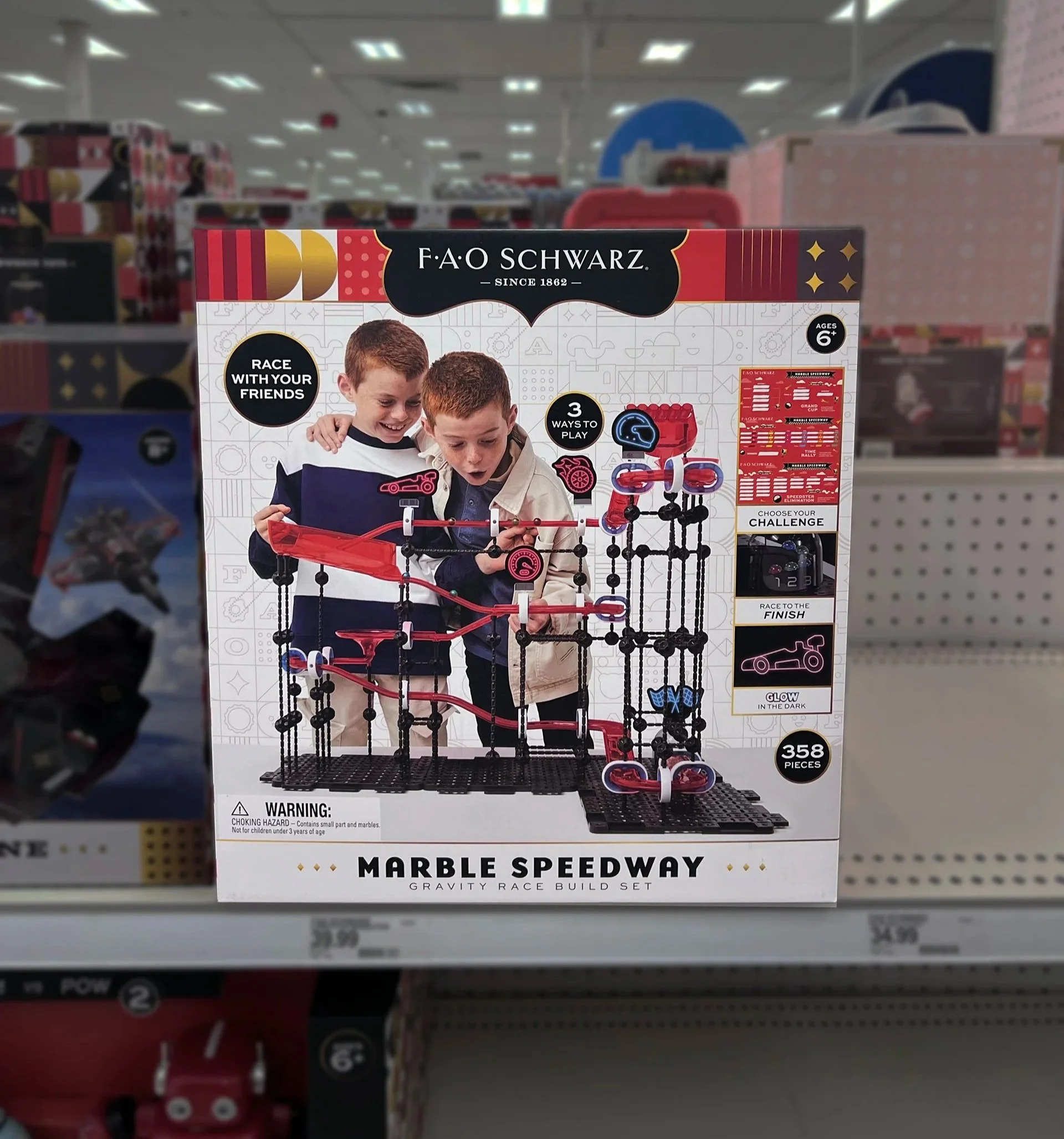 Retail packaging design for Marvel Speedway consumer toy featuring product packaging, shelf-ready branding, and retail merchandising.