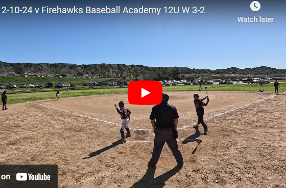 2-10-24 v Firehawks Baseball Academy 12U W 3-2