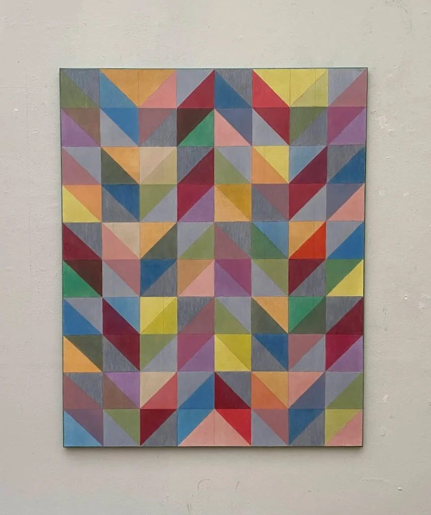 Rectangular boxes, watercolor & oil paint on canvas, 150x120cm.
(Available)