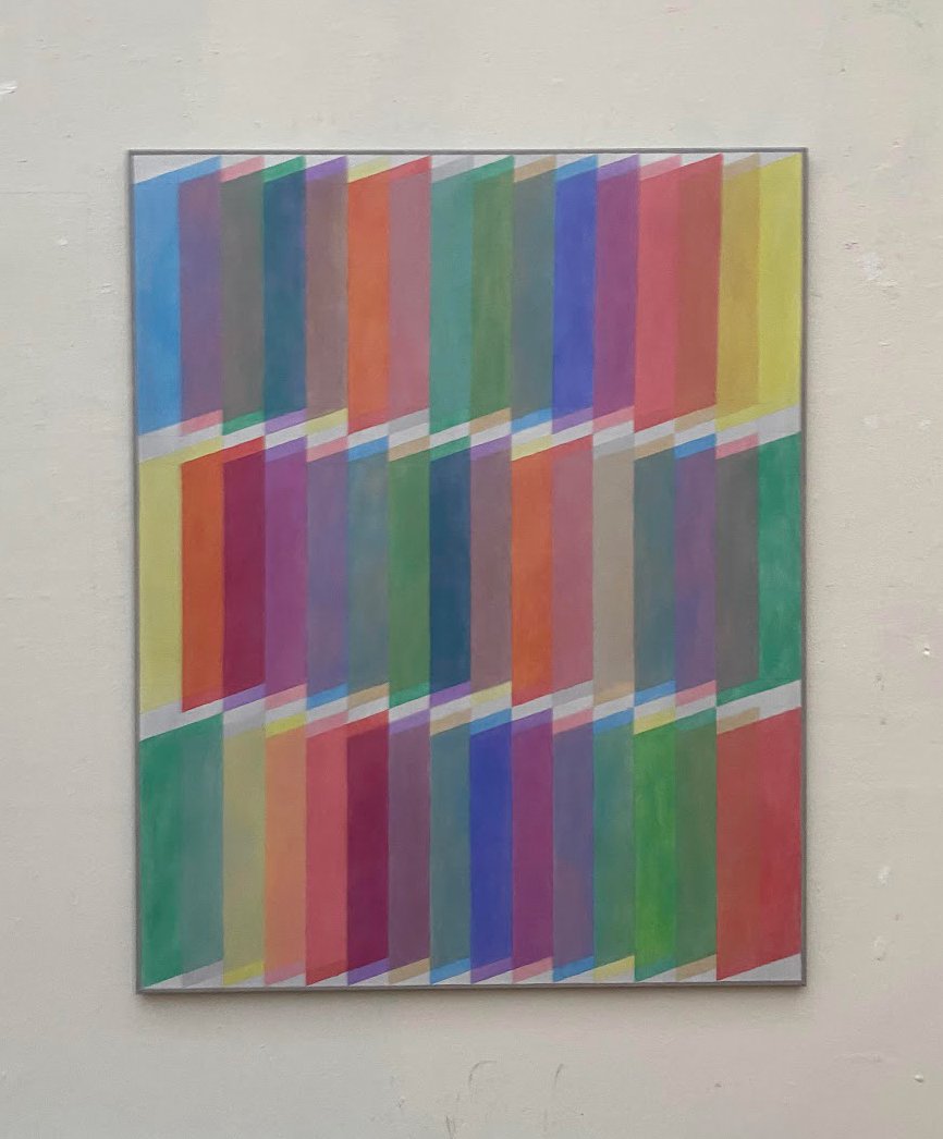 Vertical panels (45), oil paint on canvas, 150x120cm.
(Available)