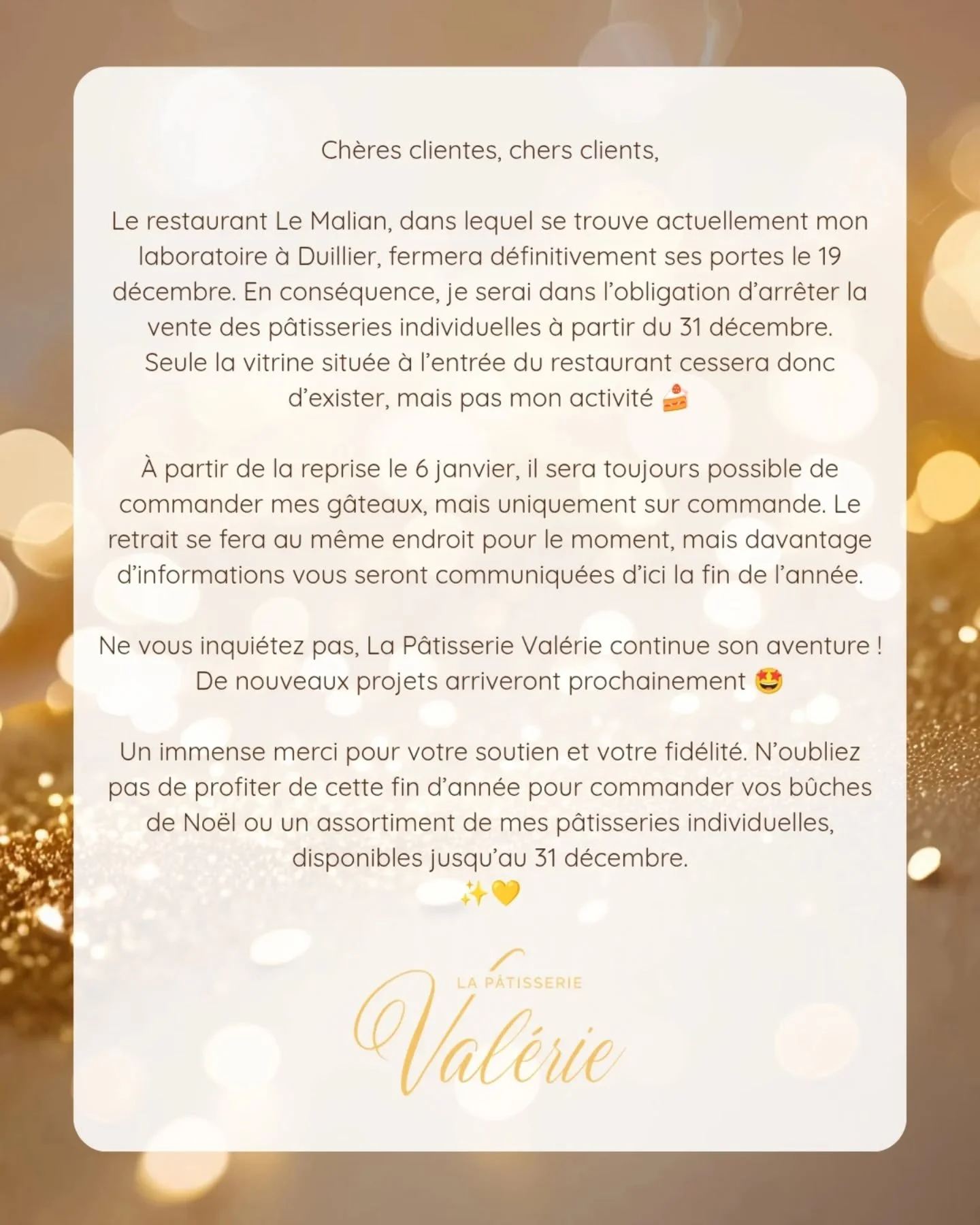 𝐿'𝑎𝑣𝑒𝑛𝑡𝑢𝑟𝑒 𝑛𝑒 𝑠'𝑎𝑟𝑟𝑒̂𝑡𝑒 𝑝𝑎𝑠 𝑙𝑎̀, 𝑑𝑒 𝑛𝑜𝑢𝑣𝑒𝑎𝑢𝑥 𝑝𝑟𝑜𝑗𝑒𝑡𝑠 𝑎𝑟𝑟𝑖𝑣𝑒𝑛𝑡 𝑏𝑖𝑒𝑛𝑡𝑜̂𝑡 💛 

𝐿𝑎 𝑃𝑎̂𝑡𝑖𝑠𝑠𝑒𝑟𝑖𝑒 𝑉𝑎𝑙𝑒́𝑟𝑖𝑒 🍰