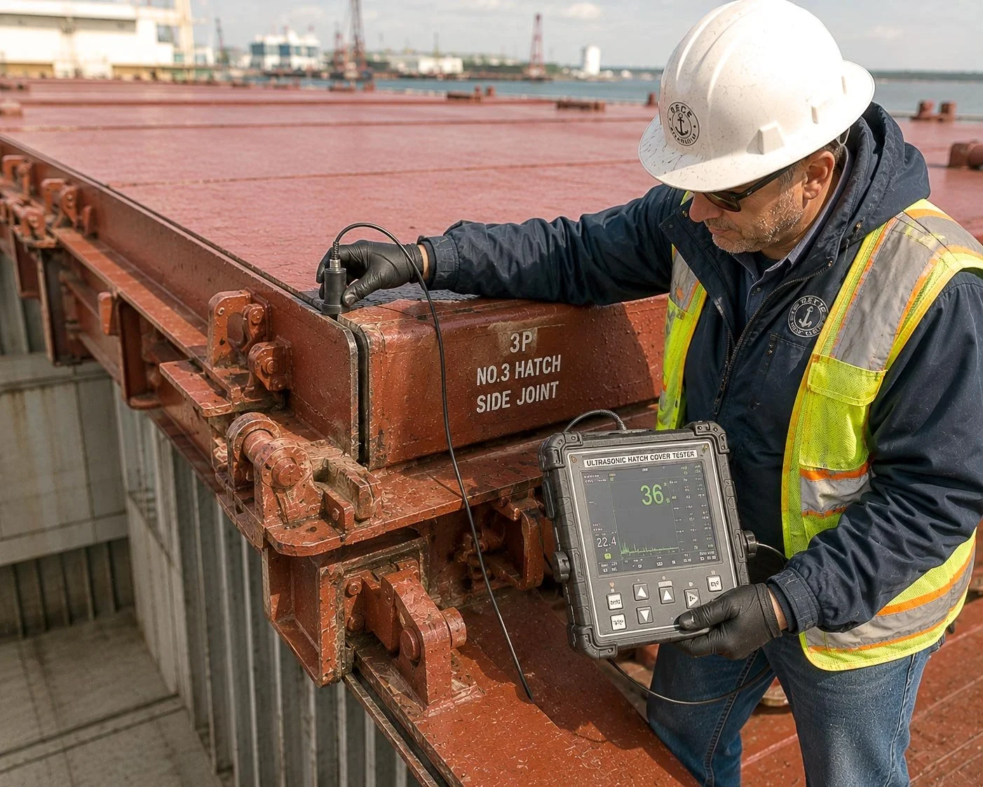 Hatch cover ultrasonic test