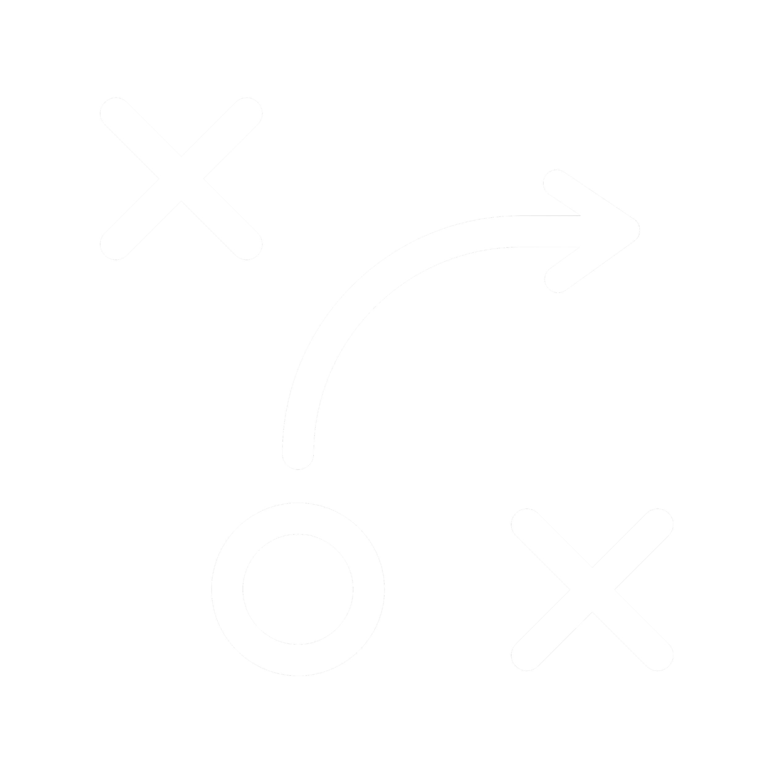 A diagram of a sports strategy with a circle, two X's, and a curved arrow indicating movement or play.