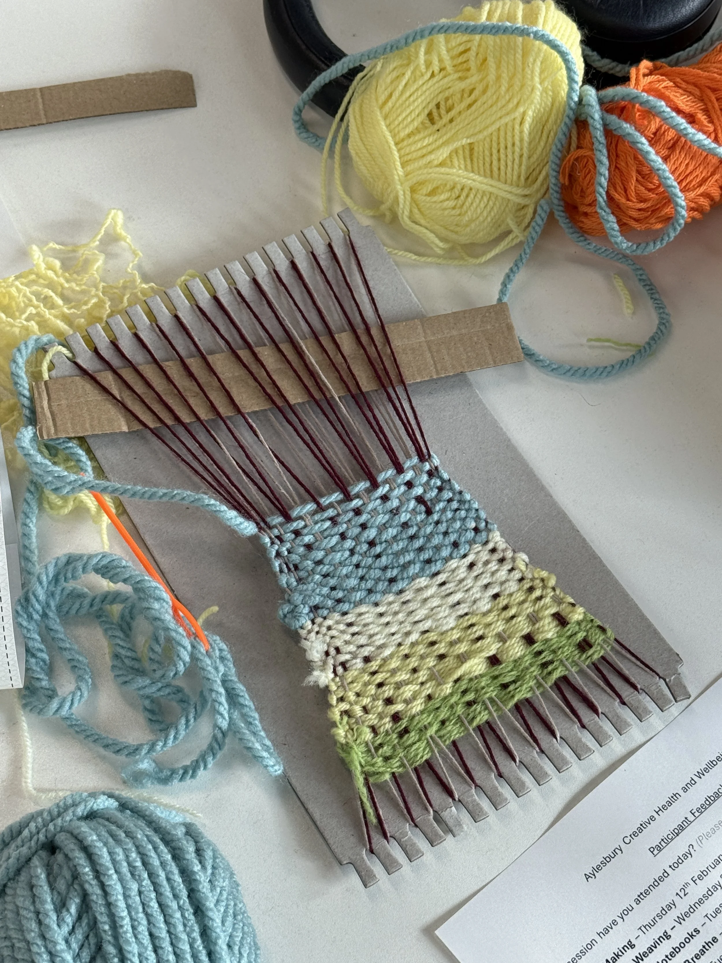 Aylesbury Creative Health and Wellbeing Project Weaving Workshop