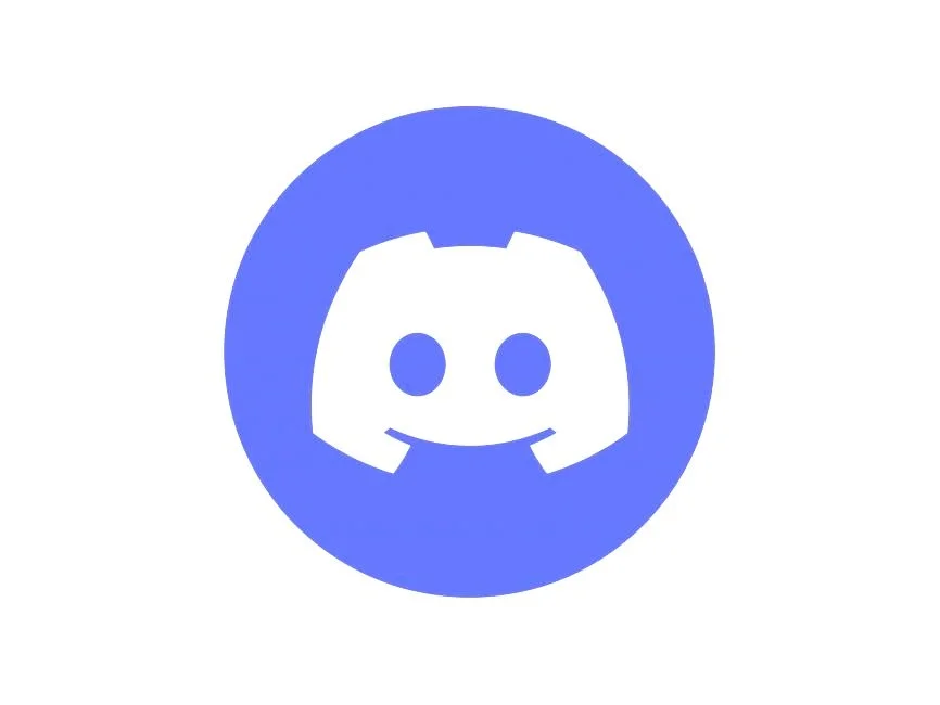 Discord app logo with a white game controller face on a blue circular background