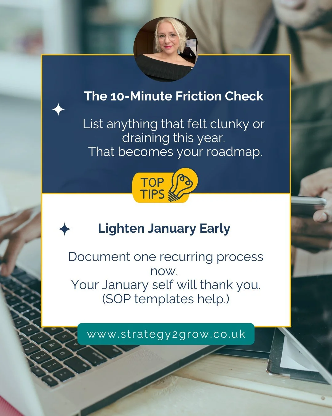 Two simple ways to reduce chaos before January hits.

Most small teams enter the new year already behind.

Not because they lack ambition, but because the operational clutter of December rolls straight into Q1.

Here&rsquo;s how to break that cycle:
