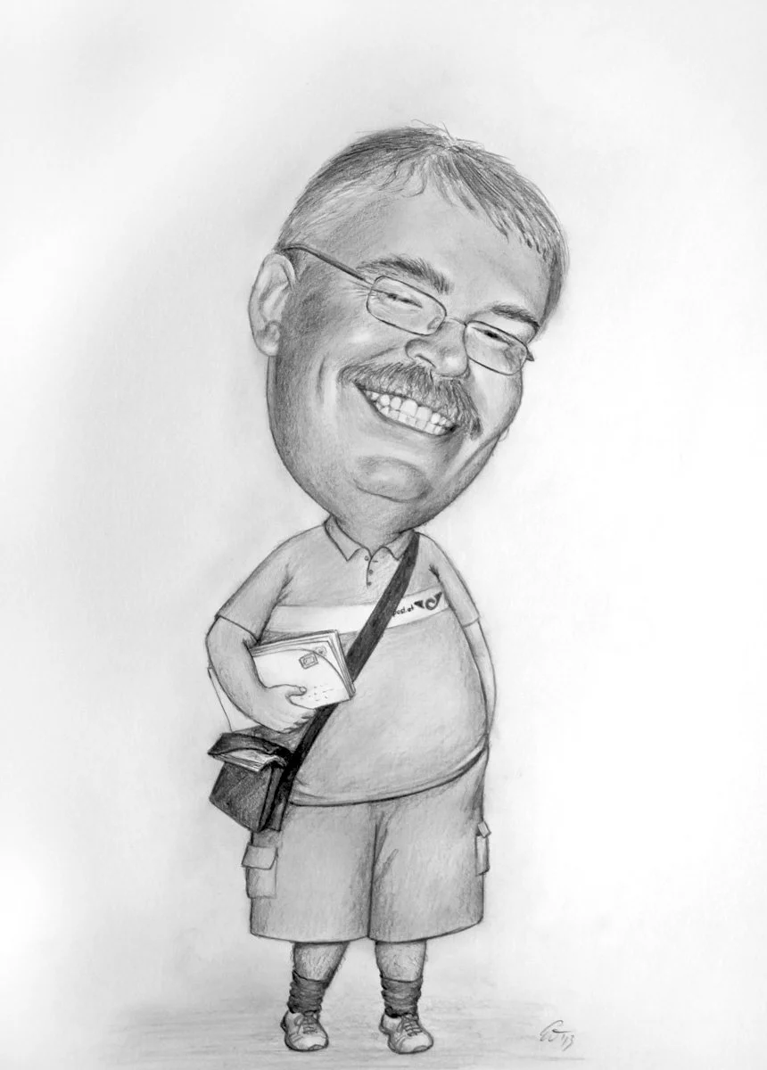 Karikatur Brieftraeger