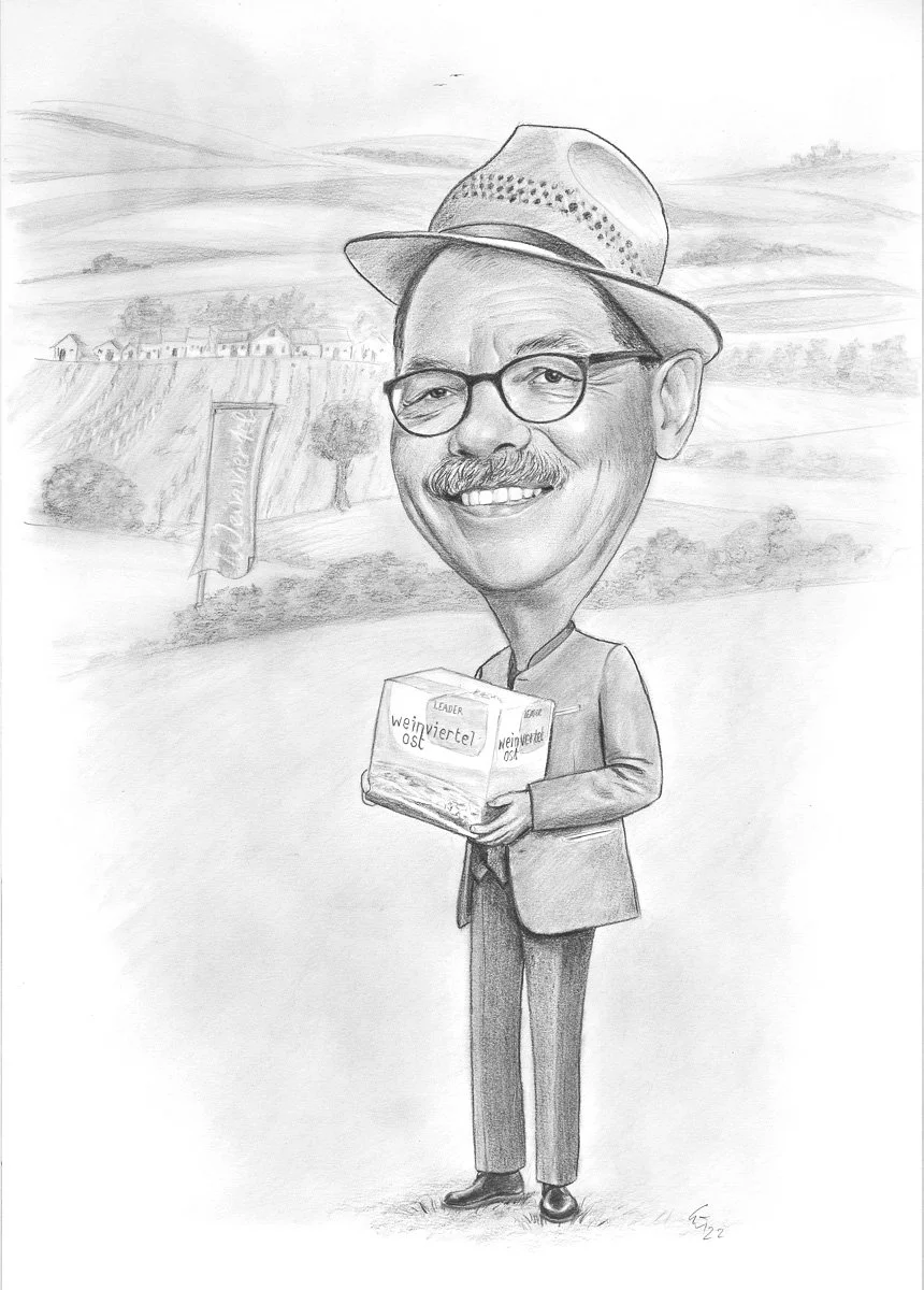 Karikatur gezeichnet Leader Ost