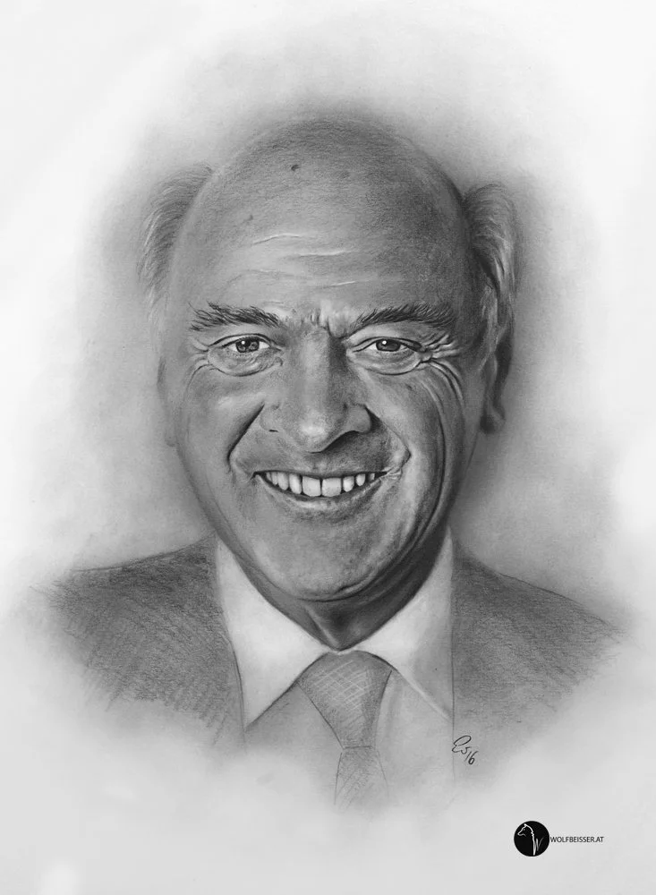 Portrait Erwin Proell Bleistiftzeichnung