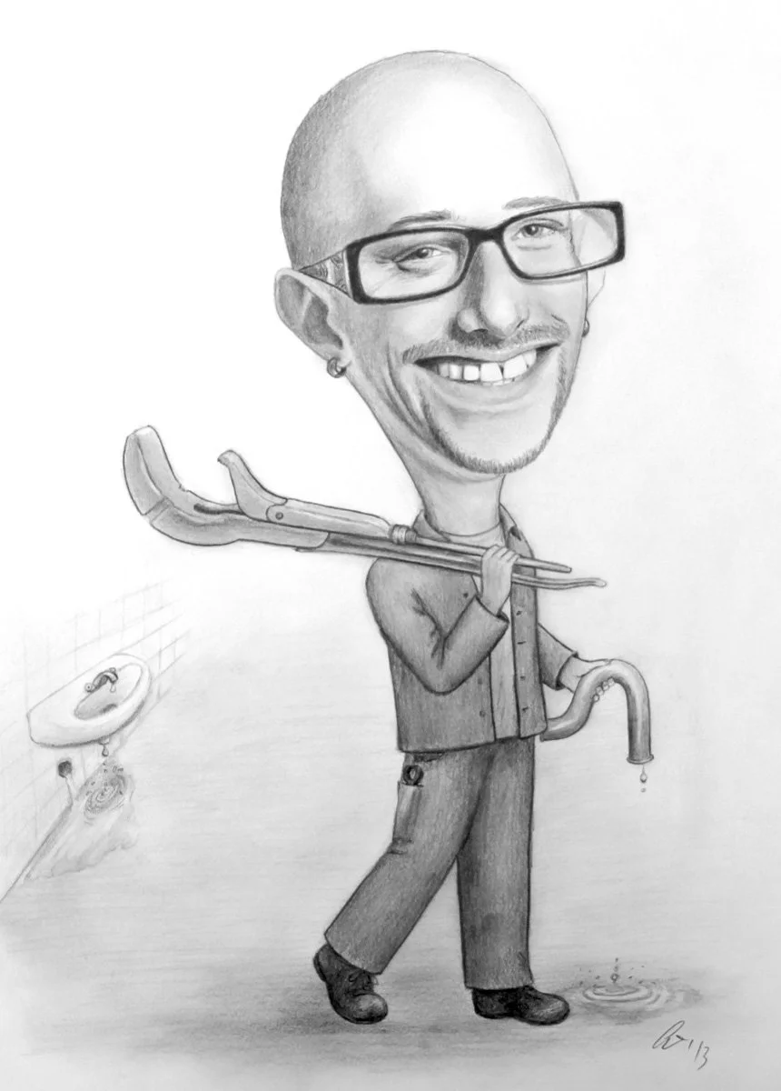 Fein gezeichnet Karikatur