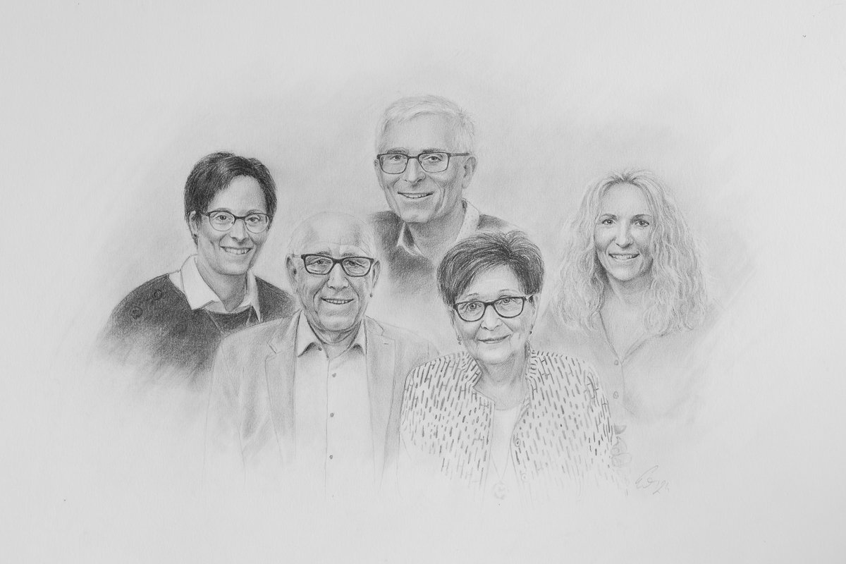 Familienportrait gezeichnet