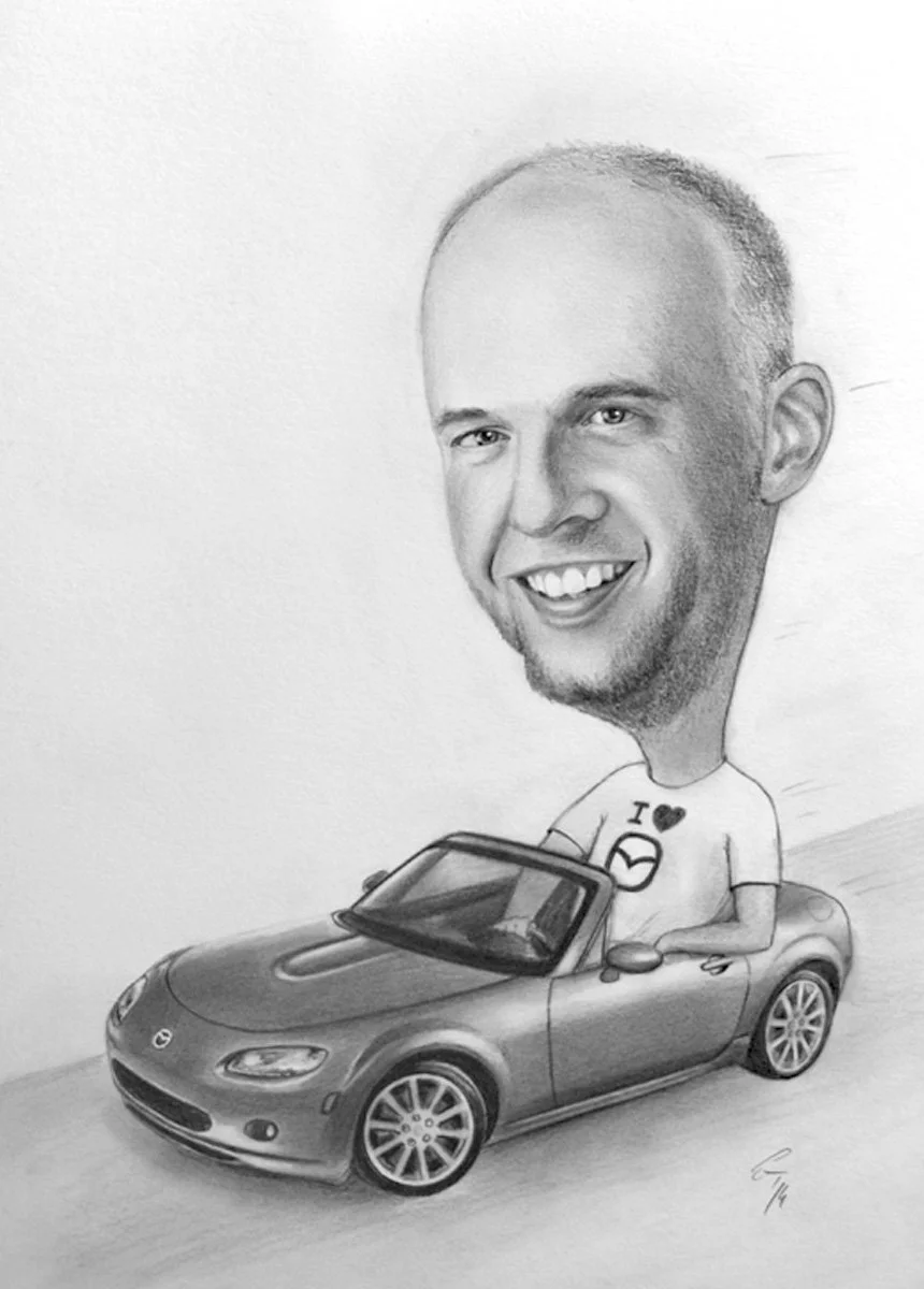 Fein gezeichnet Karikatur