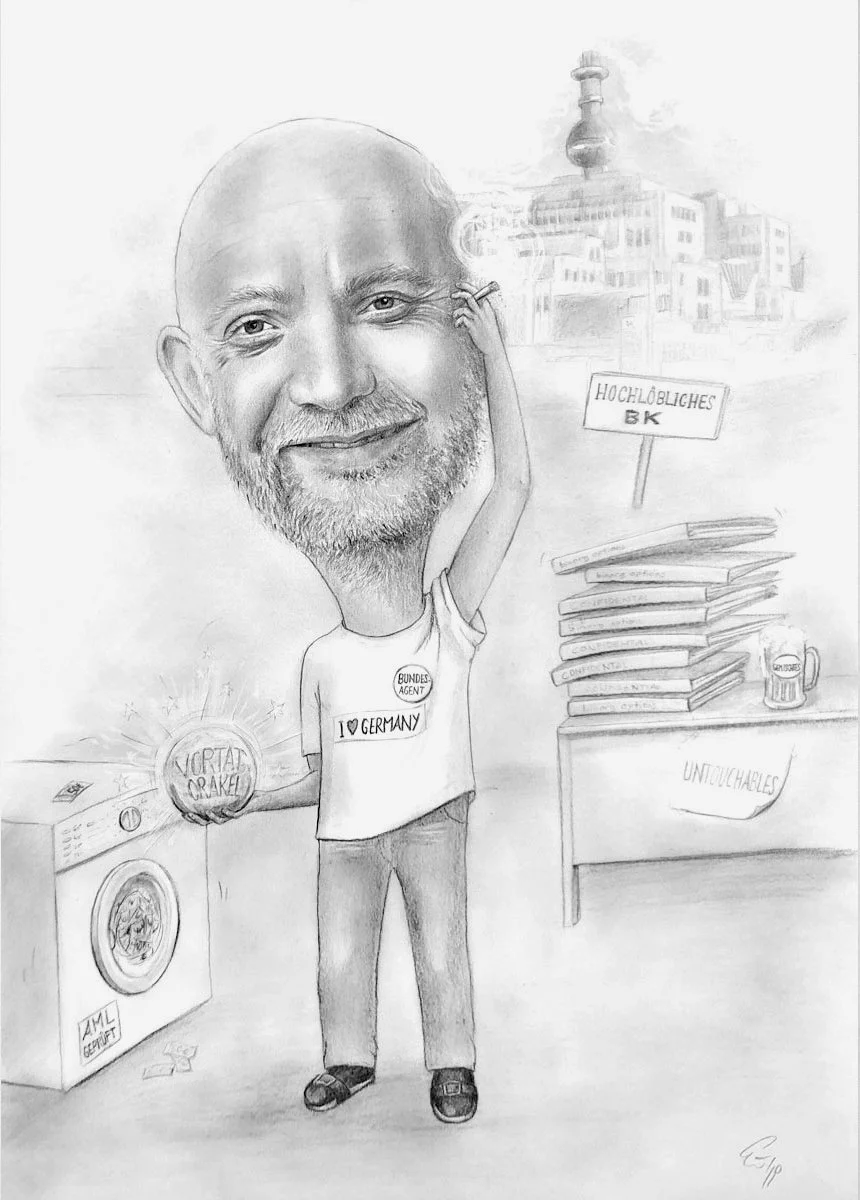 Fein gezeichnet Karikatur