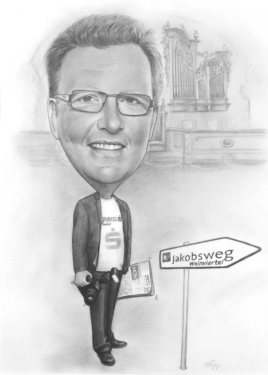 Fein gezeichnet Karikatur