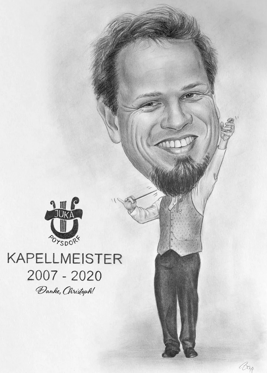 Fein gezeichnet Karikatur